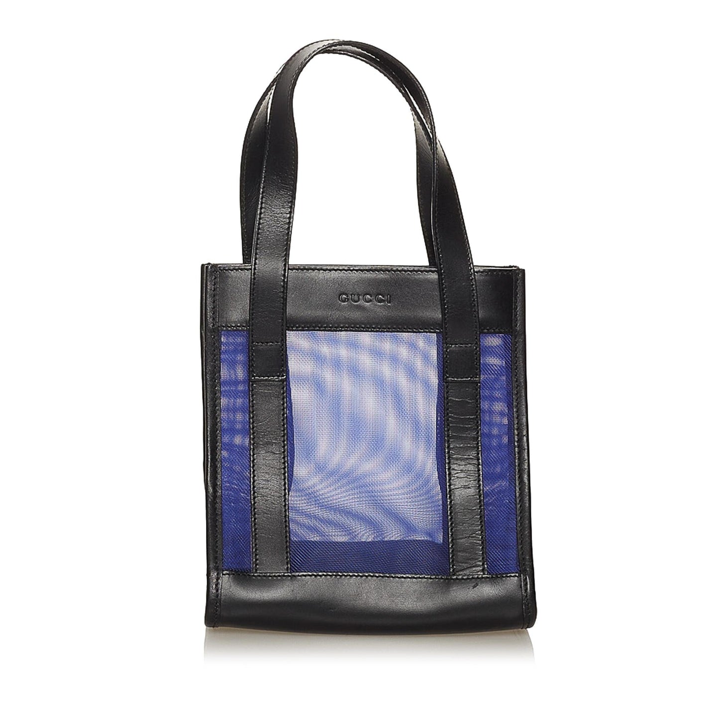 Gucci Mesh SHG Calf Black Blue Satchel Bag
