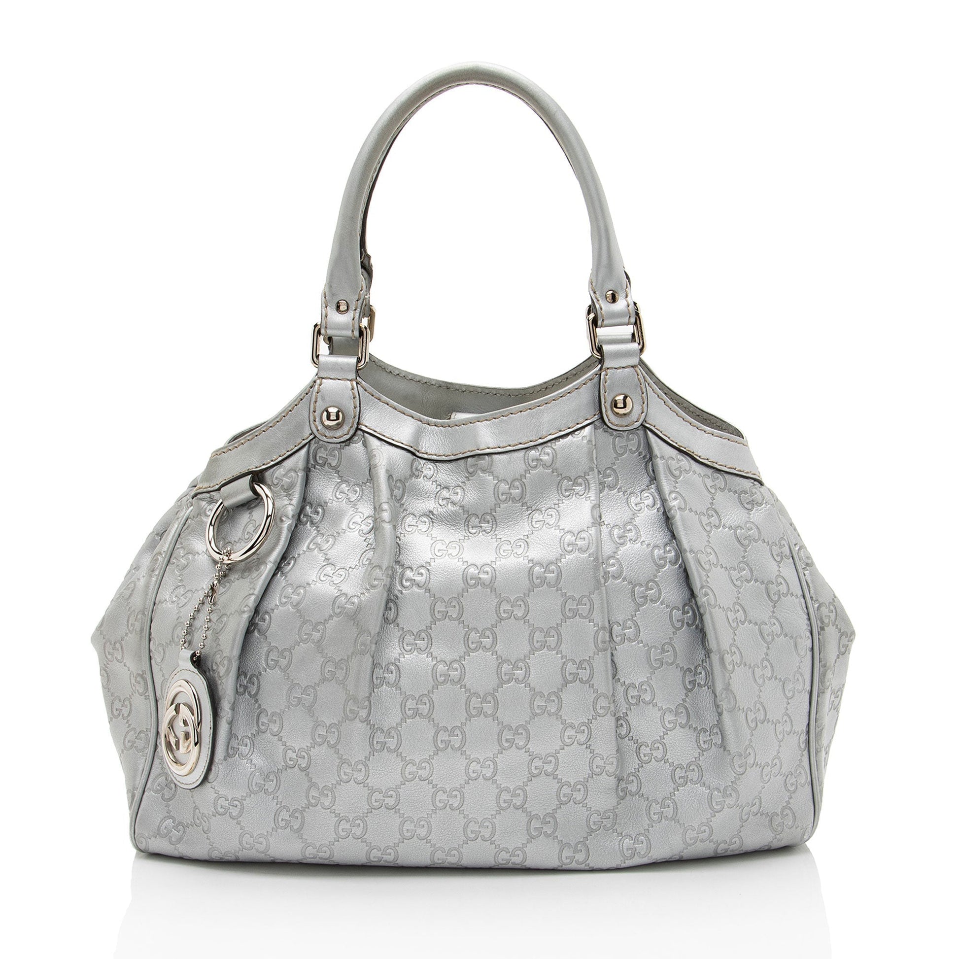 Gucci Metallic Guccissima Sukey Leather Medium Tote Bag