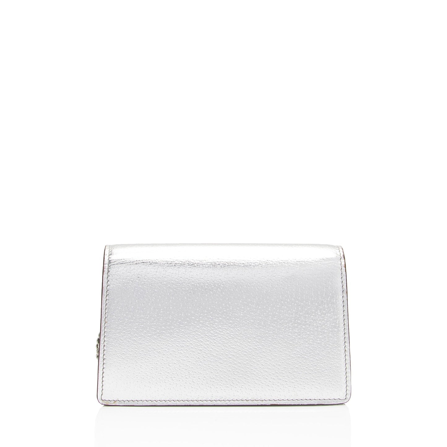 Gucci Metallic Dionysus Super SHF-PQUwUw Leather Silver Mini Crossbody Bag