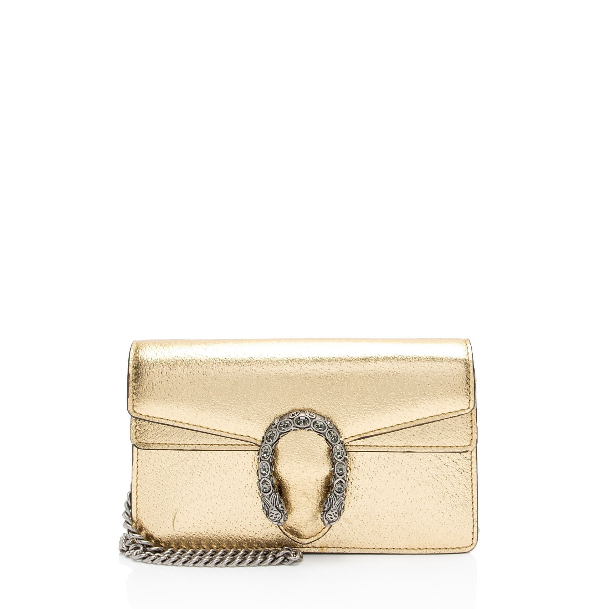 Gucci Metallic Dionysus Super Leather Gold Mini Crossbody Bag