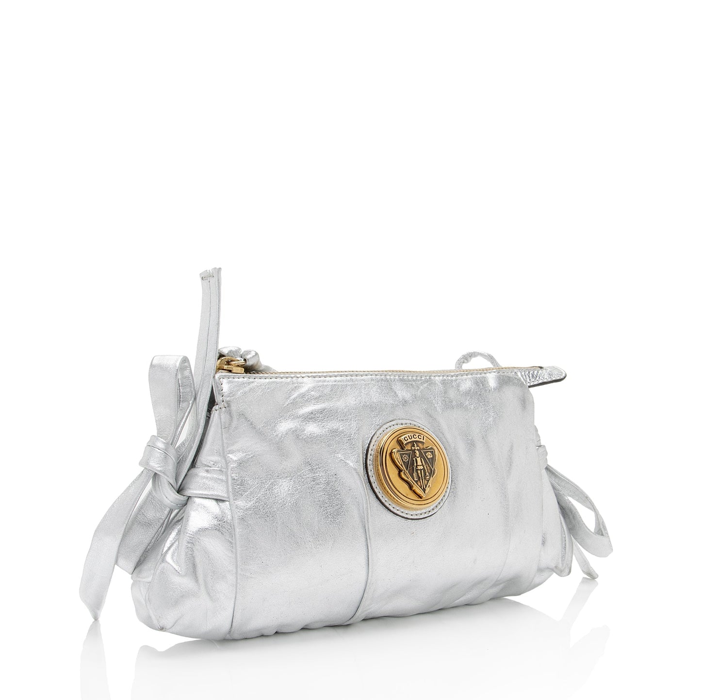 Gucci Metallic Hysteria SHF-hs8Ncf Leather Silver Small Clutch Bag