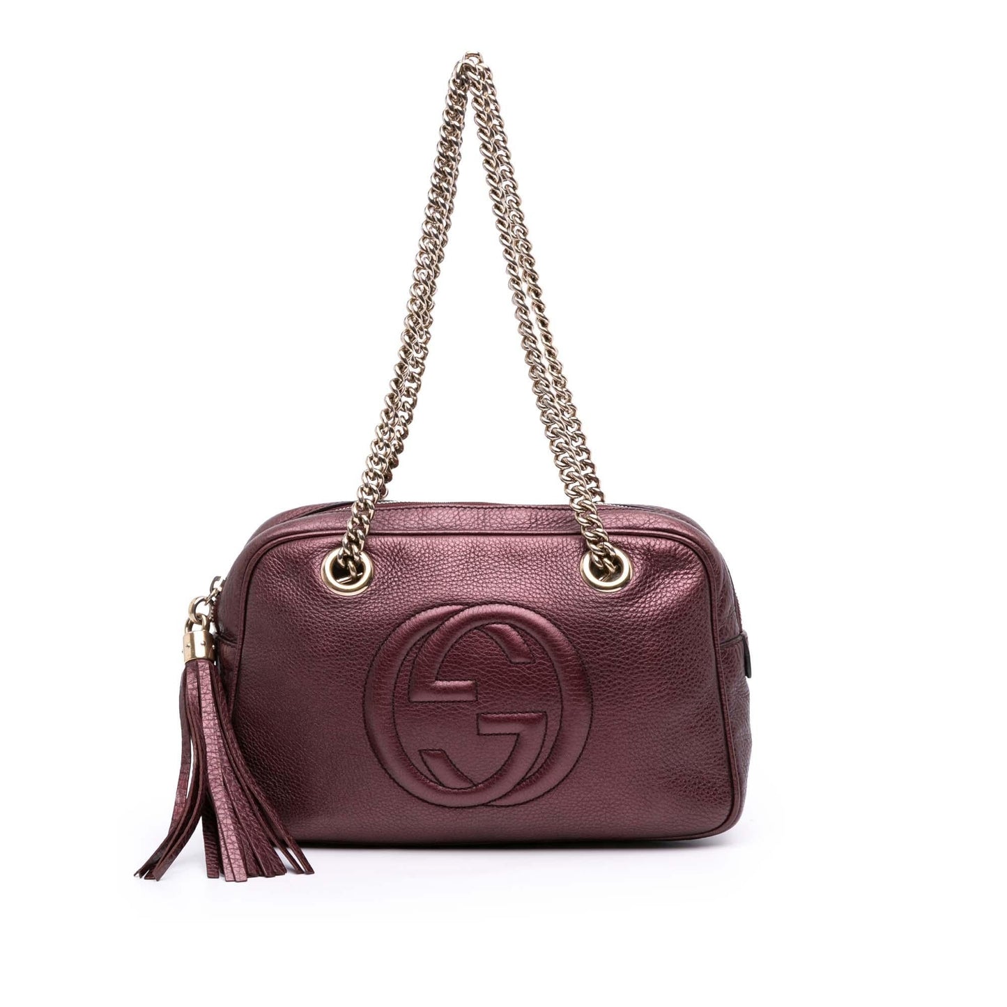 Gucci Metallic Soho Zip Leather Chain Shoulder Bag