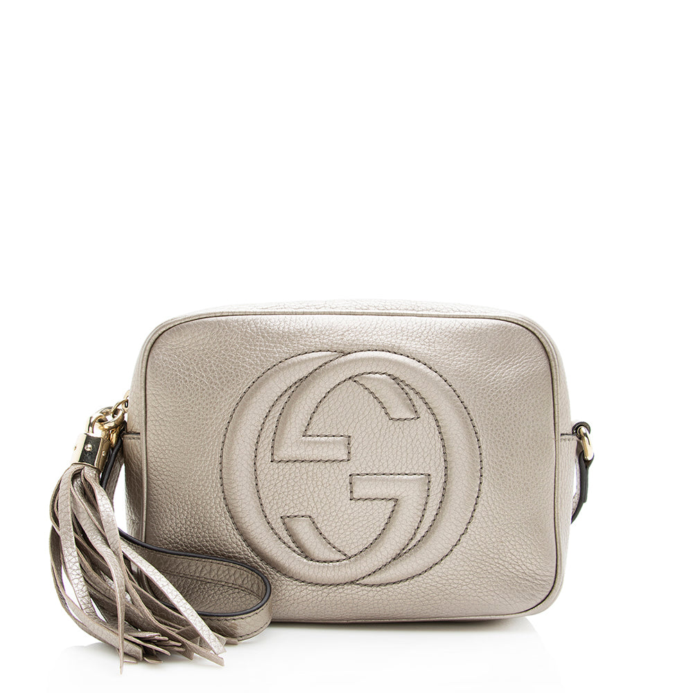 Gucci Metallic Soho Disco SHF Leather Gold Crossbody Bag