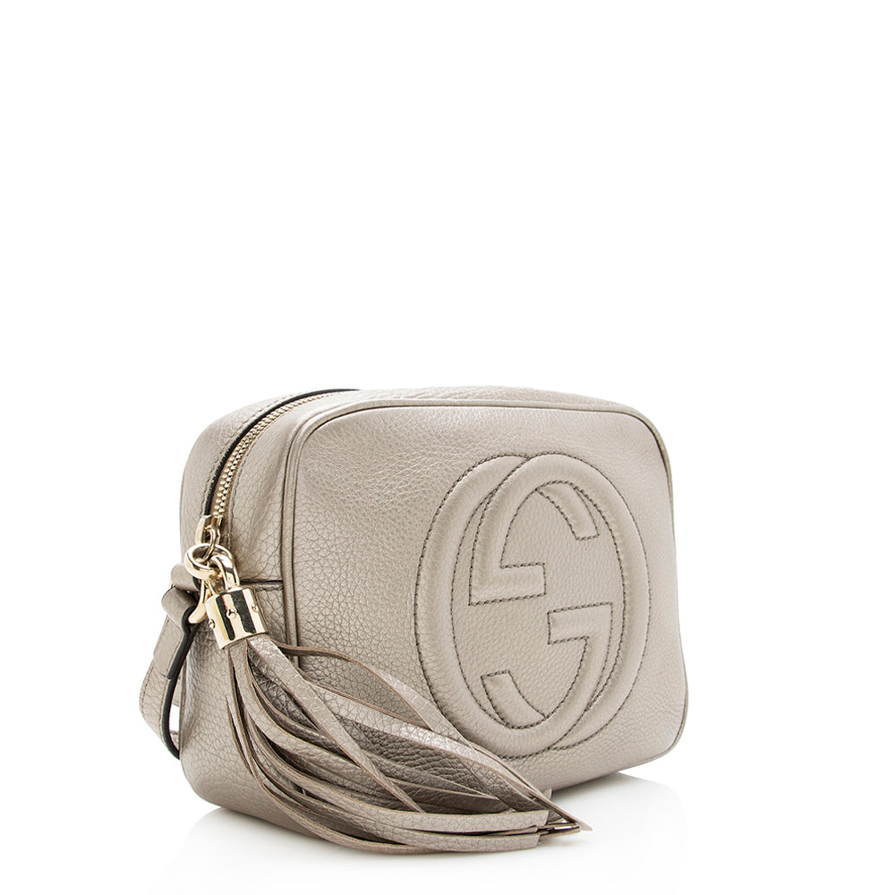 Gucci Metallic Soho Disco SHF Leather Gold Crossbody Bag