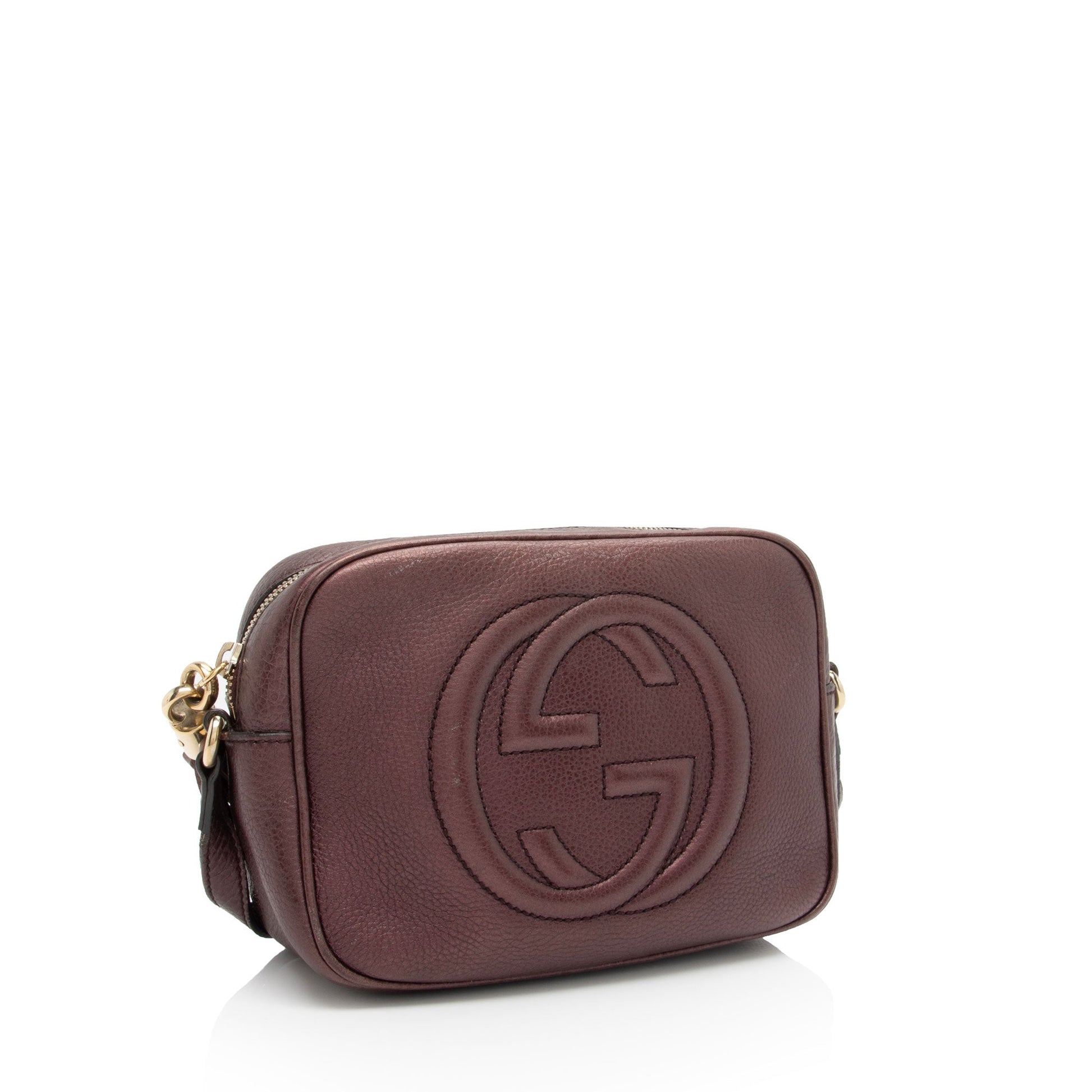 Gucci Metallic Soho Disco SHF-ABYRP2 Leather Red Crossbody Bag
