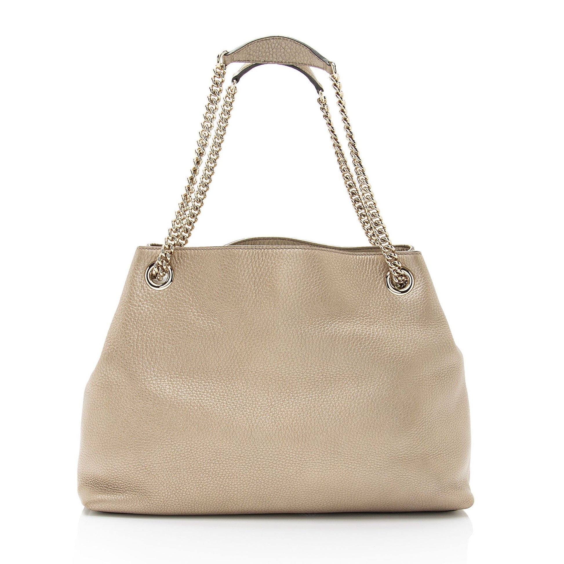 Gucci Metallic Soho SHF-WsyCup Leather Gold Medium Shoulder Bag