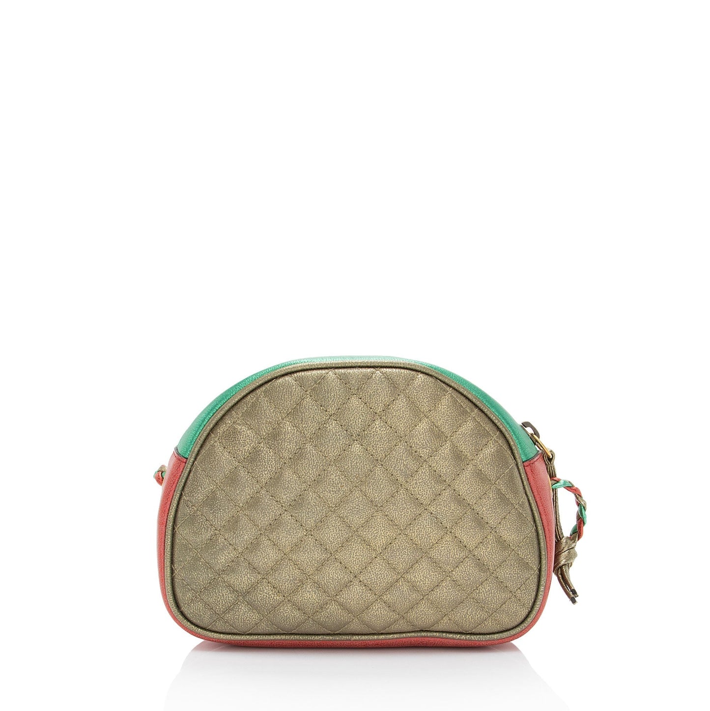 Gucci Metallic Trapuntata Leather Red Green Mini Crossbody Bag Mini Bag