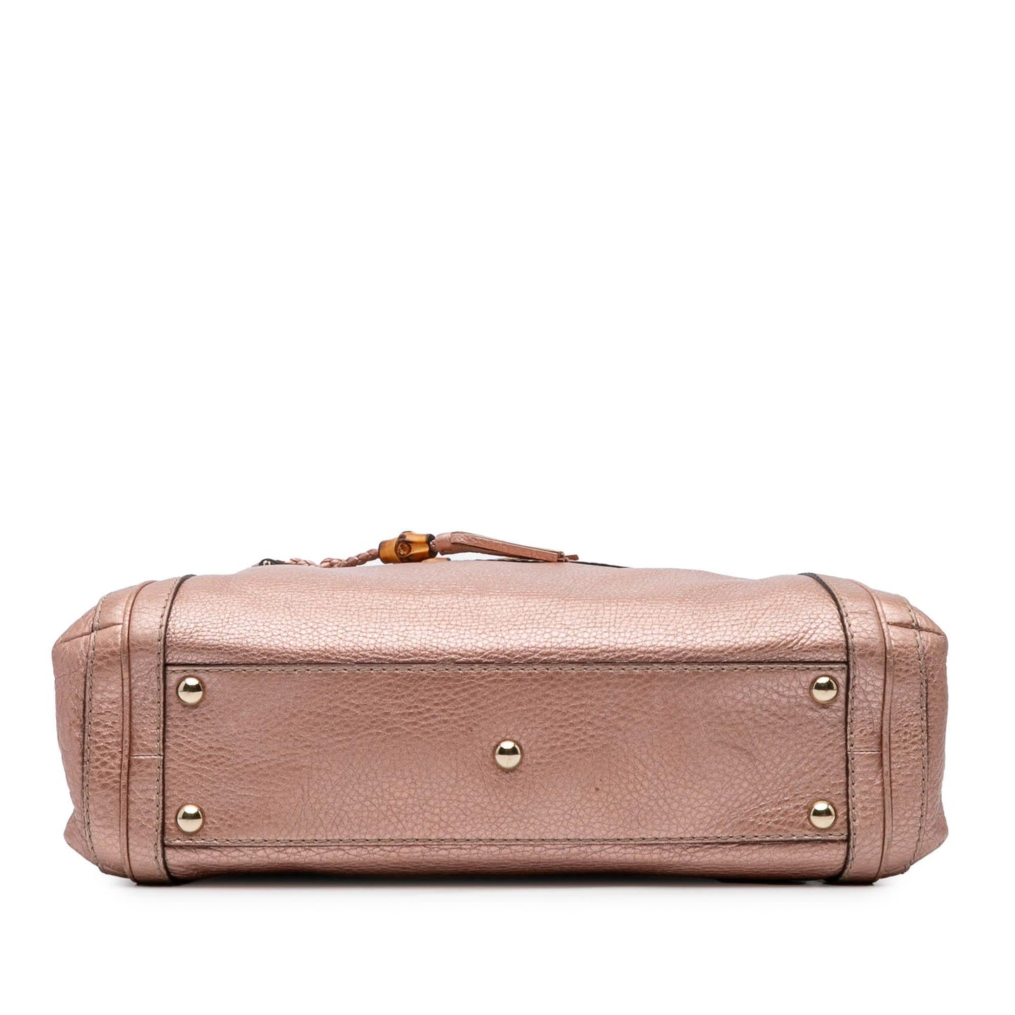 Gucci Metallic Pebbled Bella Calf Calfskin Pink Satchel Bag
