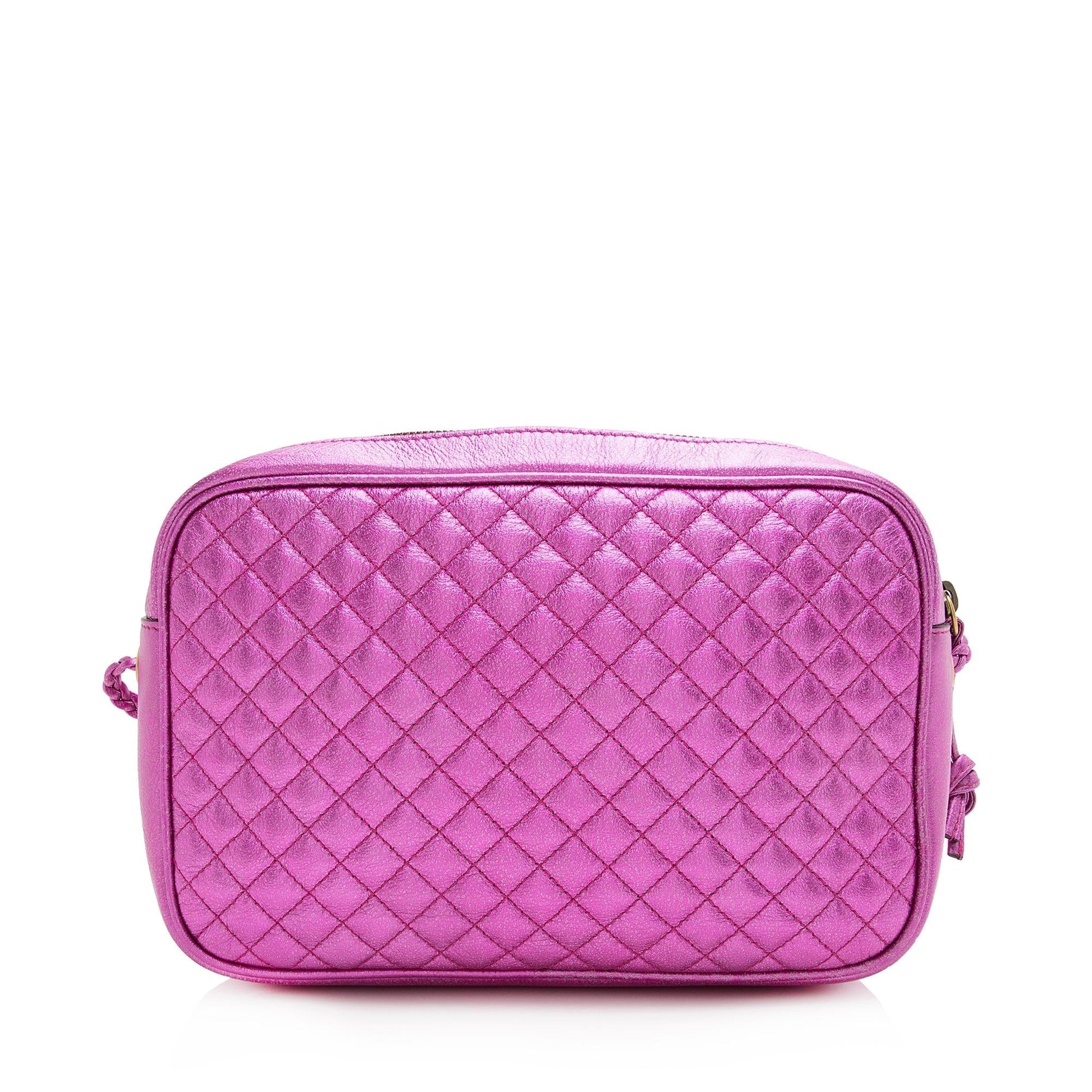 Gucci Metallic Trapuntata Quilted Leather Pink Small Crossbody Bag