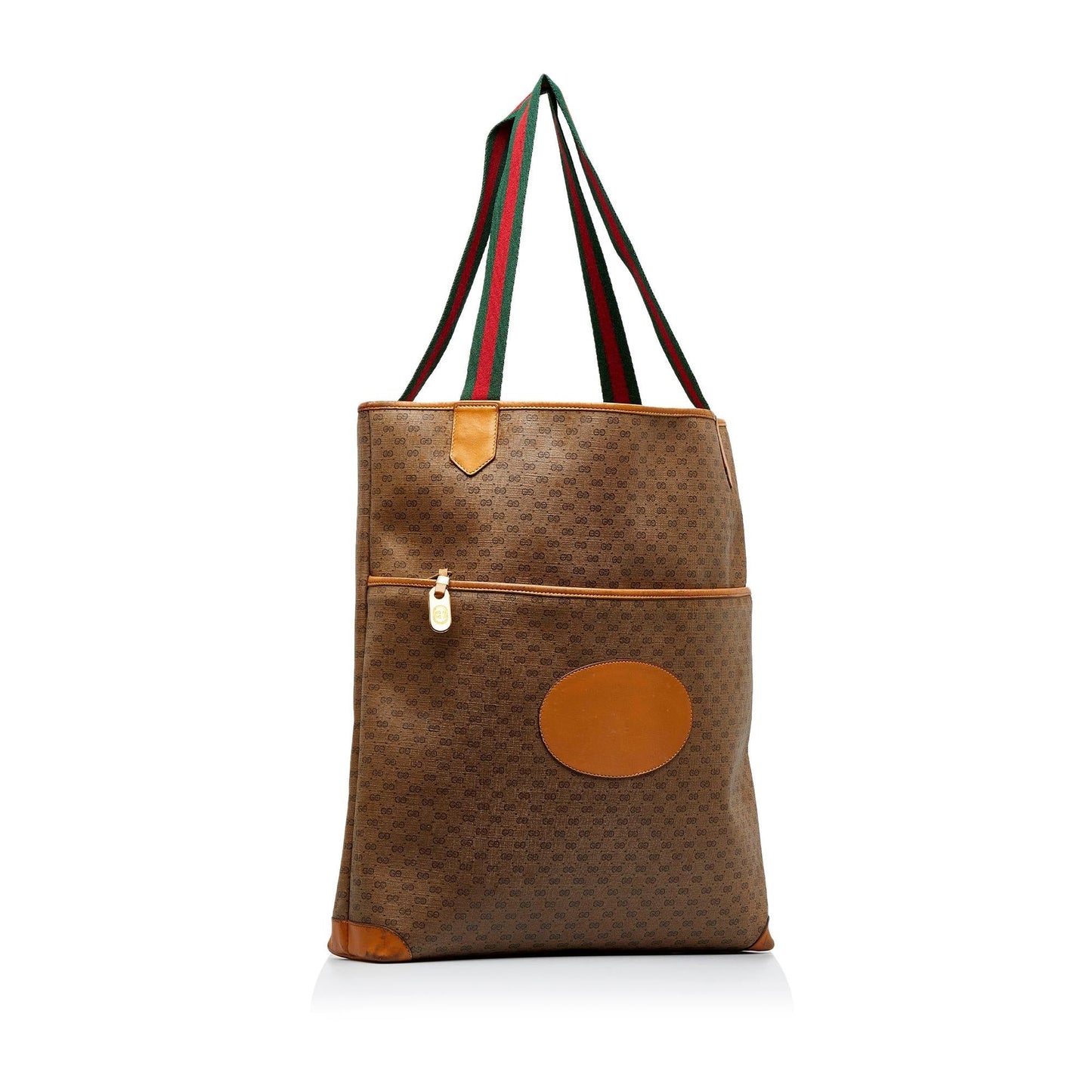 Gucci Micro GG Supreme Web SHG-wTF3Xd Canvas Calf Brown Tote Bag