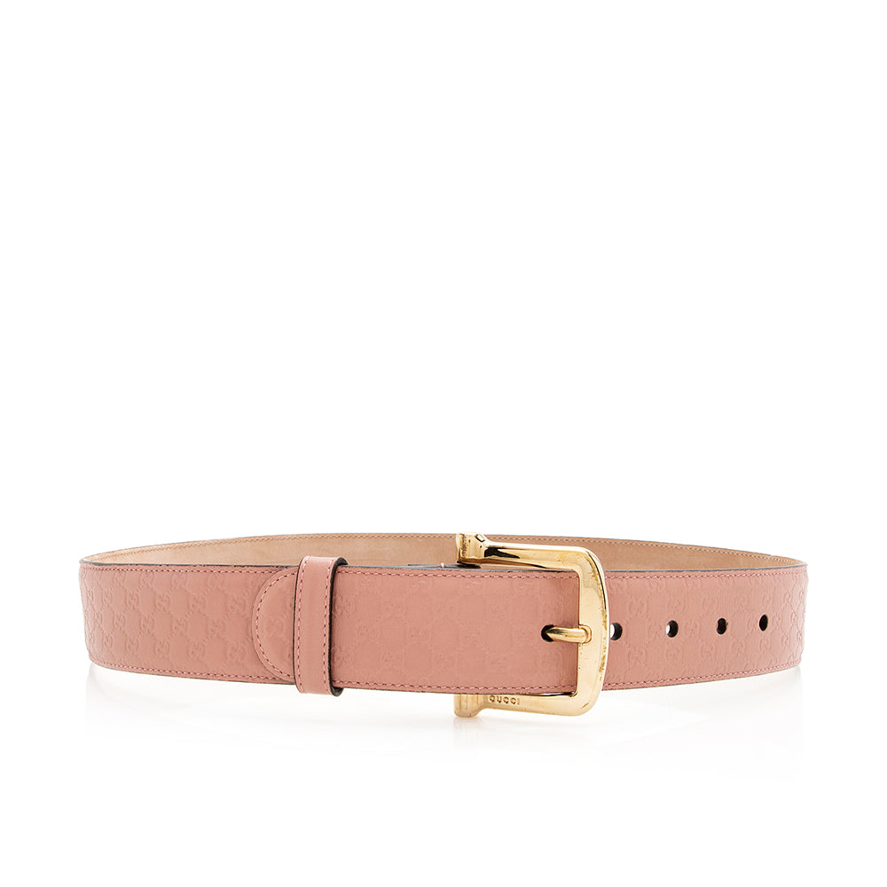Gucci Microguccissima Belt - Size 32 Leather Pink Accessory