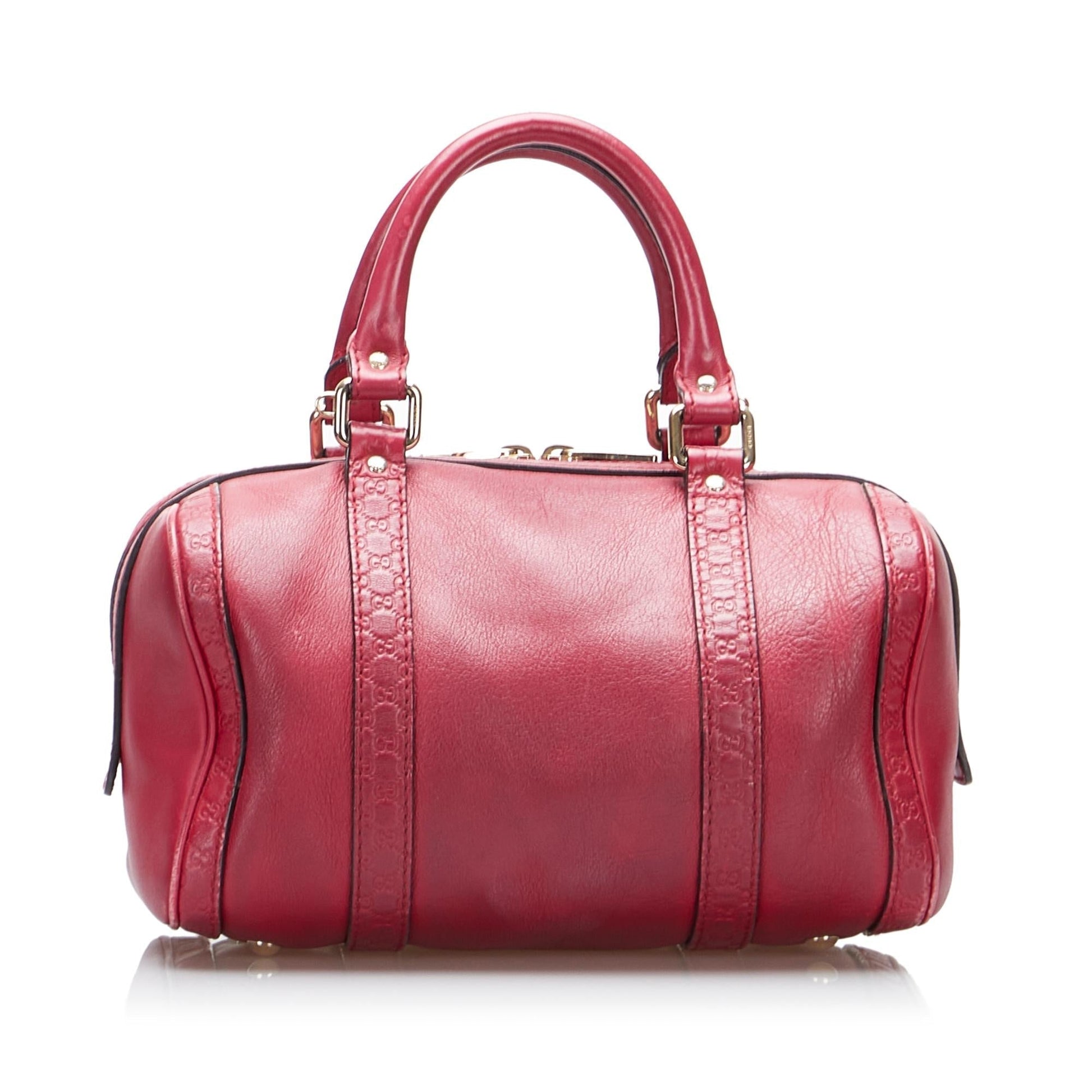 Gucci Microguccissima Boston SHG-pXeEya Calf Red Satchel Bag