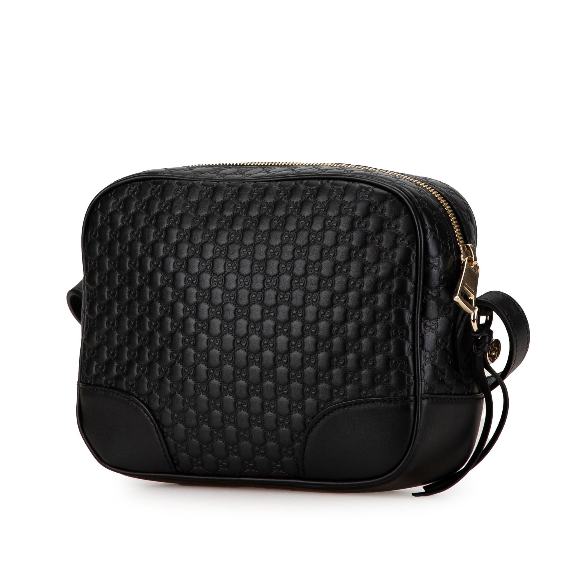 Gucci Microguccissima Bree Calf Black Crossbody Bag