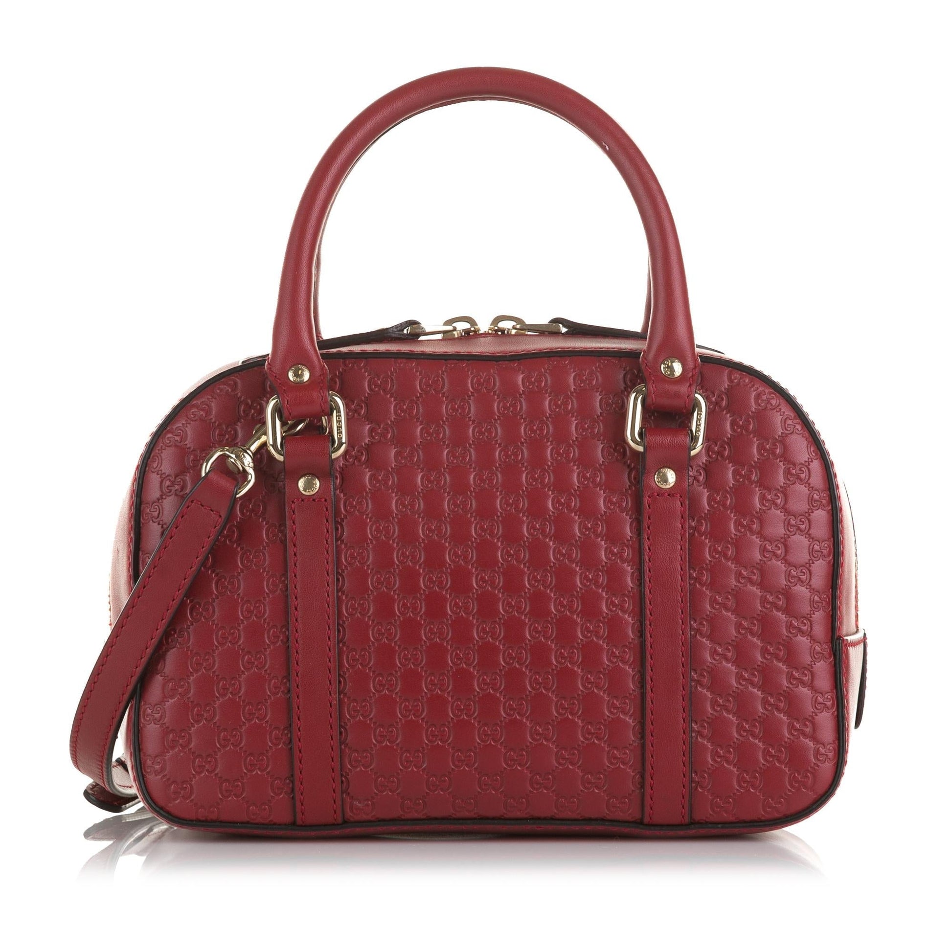 Gucci Microguccissima Bree SHG-FffkBP Calf Red Satchel Bag
