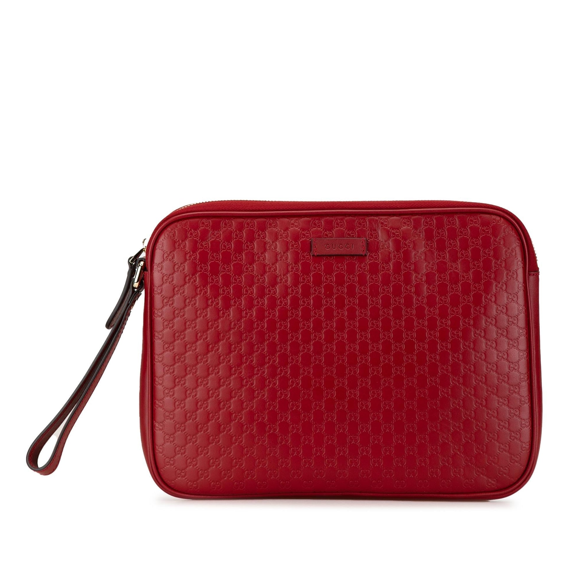 Gucci Microguccissima SHG-OvRkvY Calf Red Clutch Bag