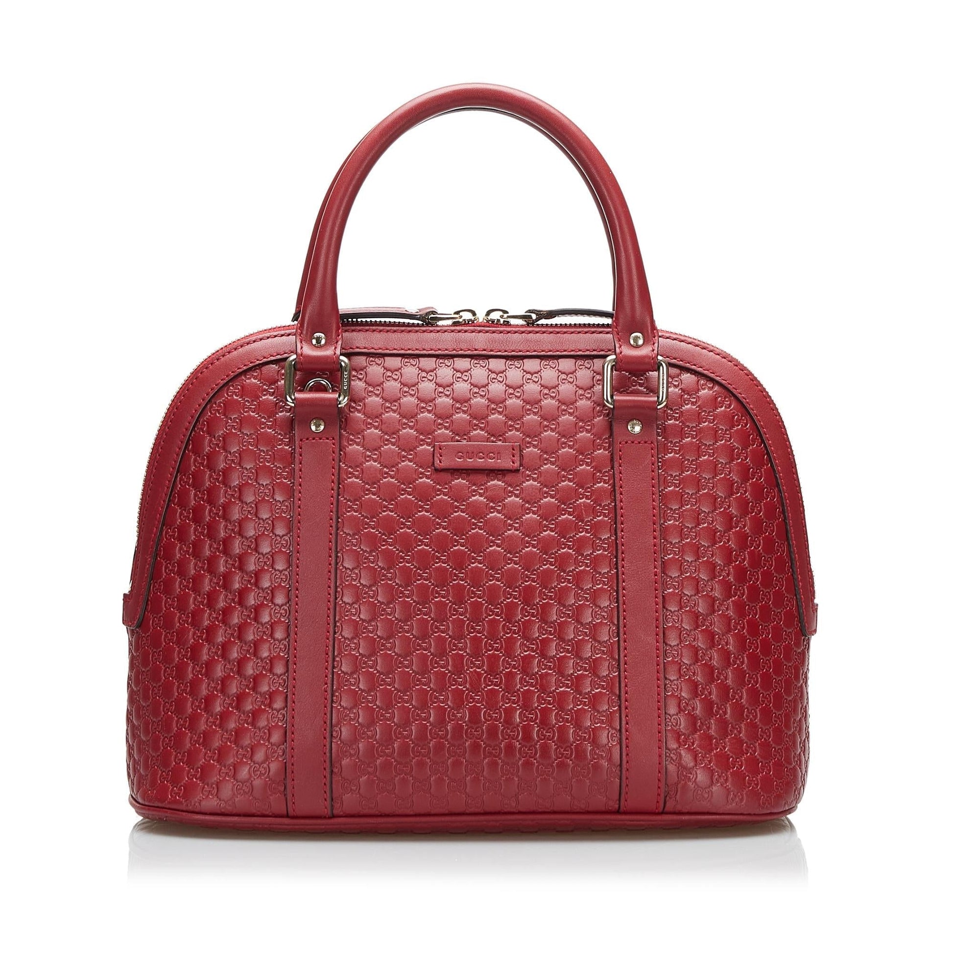 Gucci Microguccissima Dome SHG-2nPdm3 Calf Red Satchel Bag