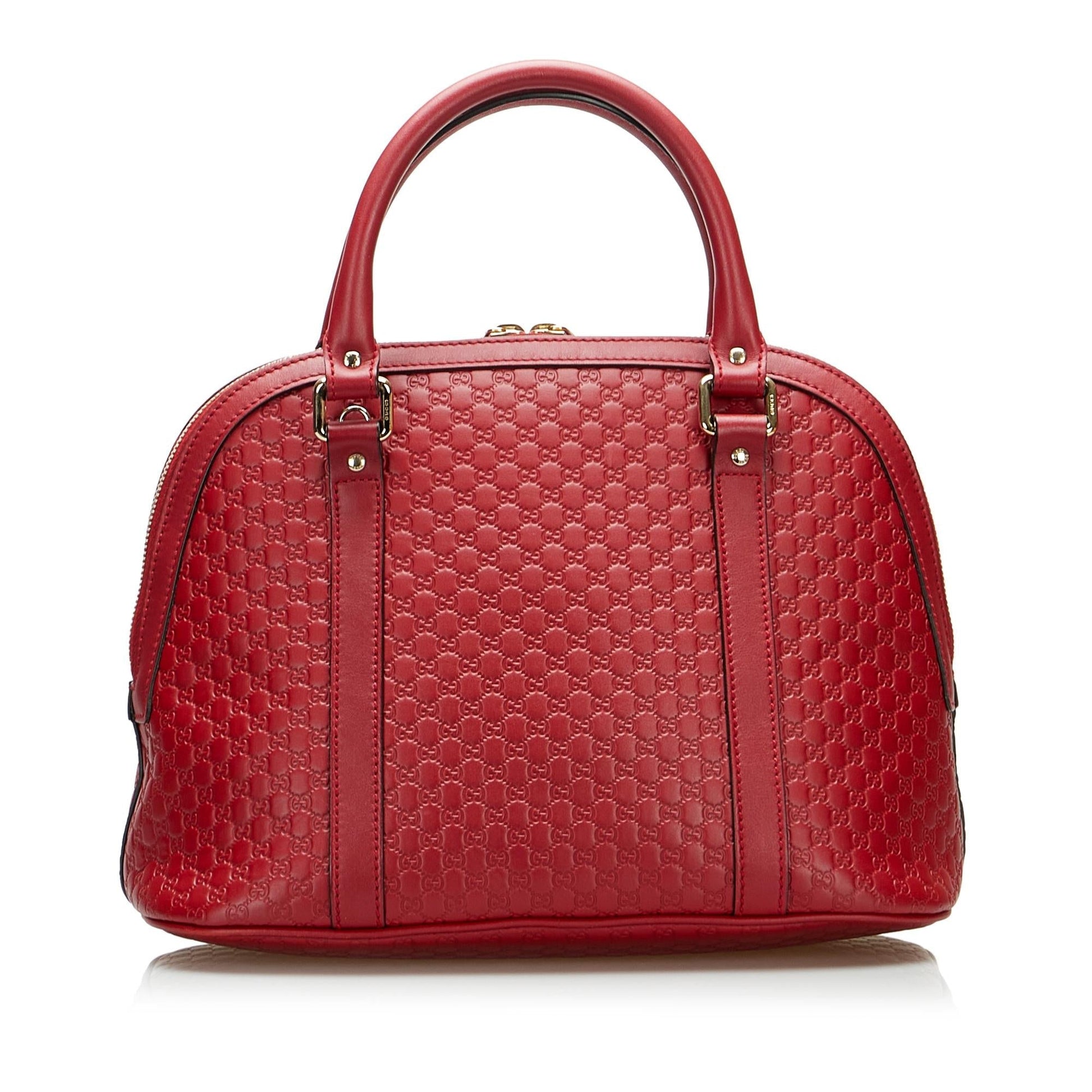 Gucci Microguccissima Dome SHG-yyZ9Dl Calf Red Satchel Bag