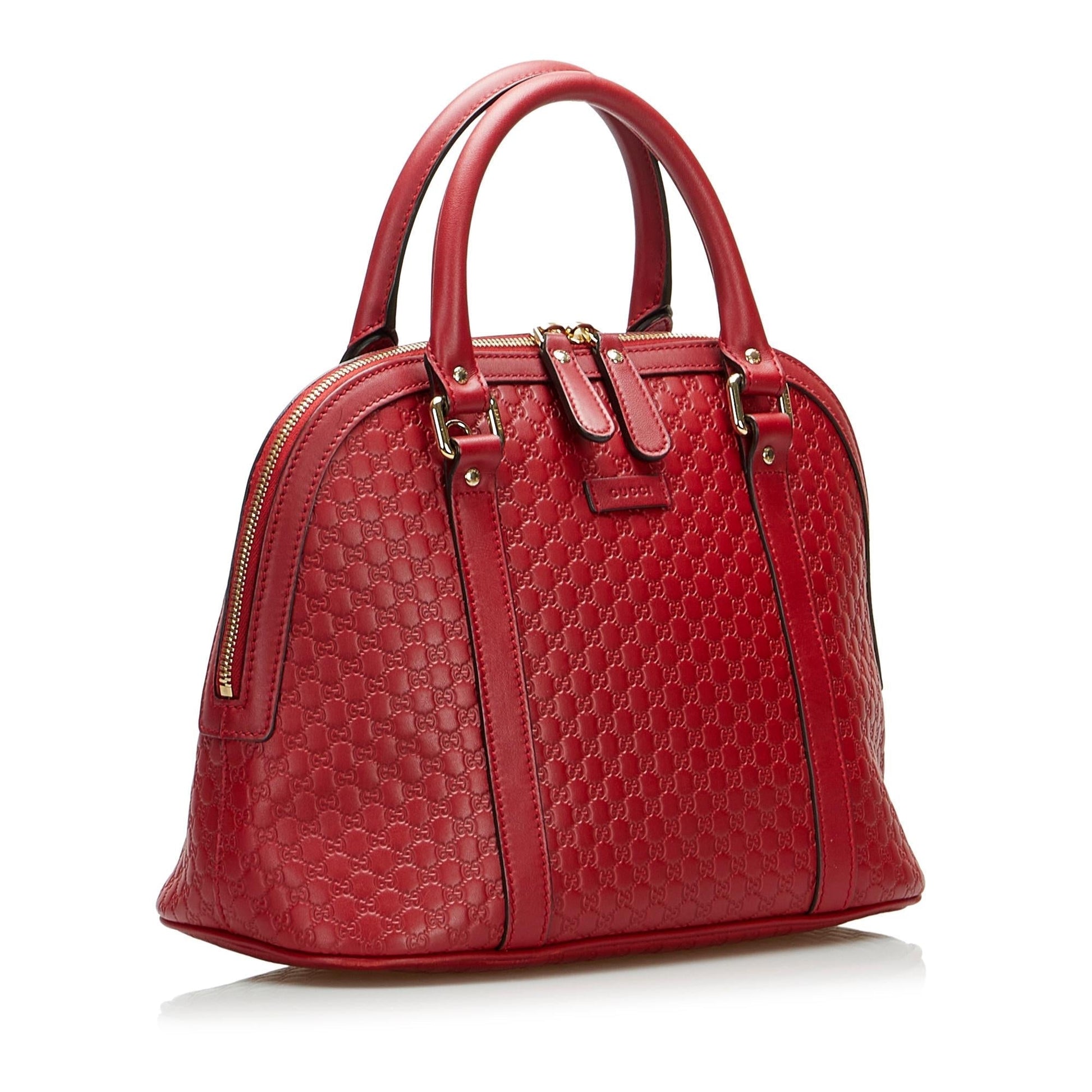 Gucci Microguccissima Dome SHG-yyZ9Dl Calf Red Satchel Bag