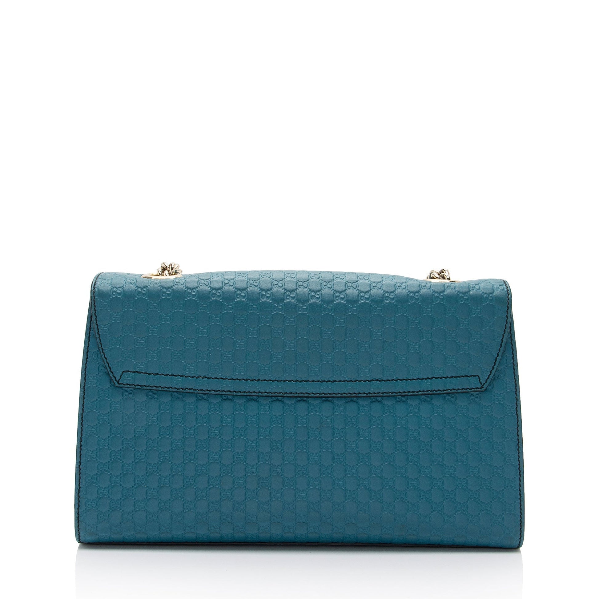 Gucci Microguccissima Emily Leather Blue Medium Shoulder Bag
