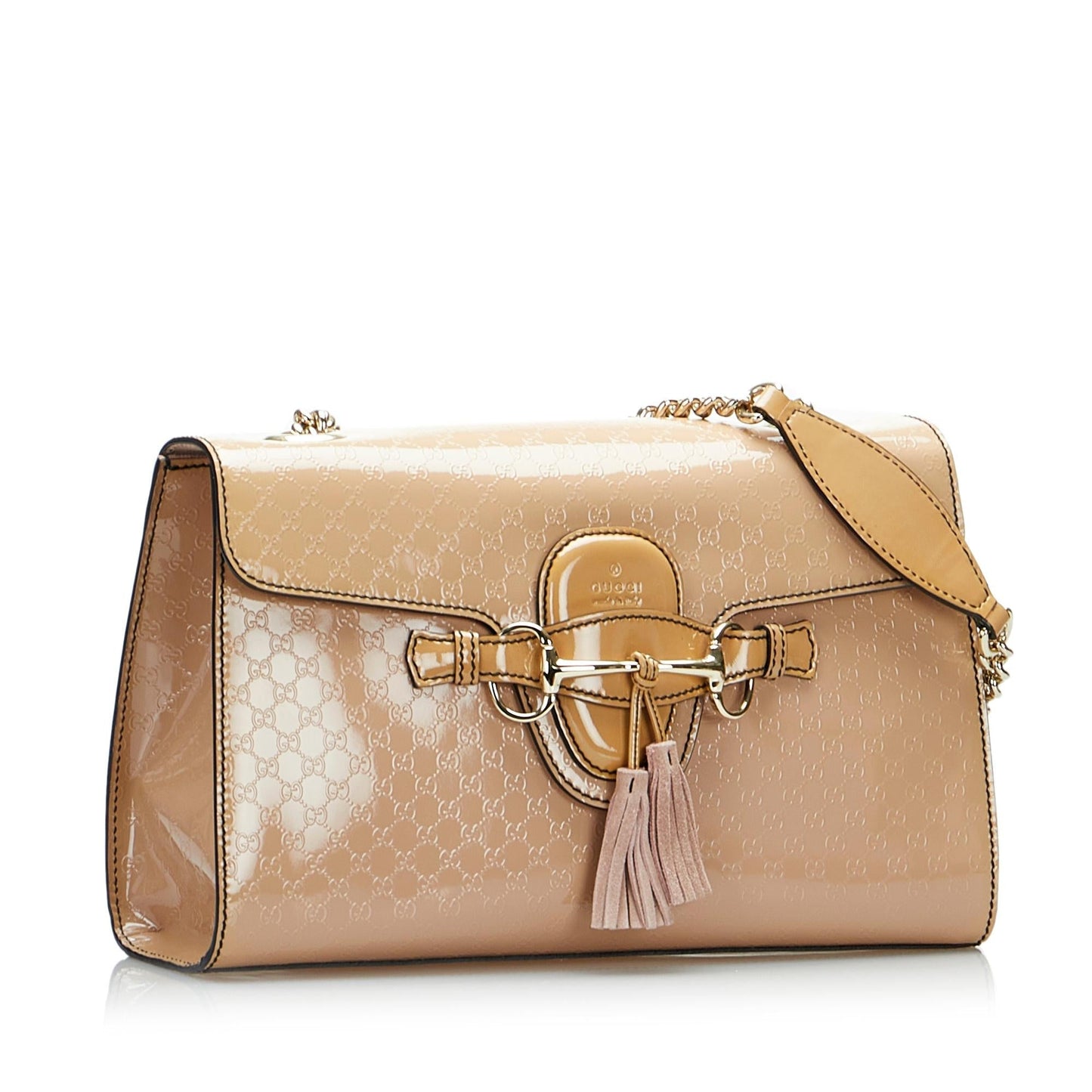Gucci Microguccissima Emily SHG-rTgnTG Leather Patent Brown Shoulder Bag