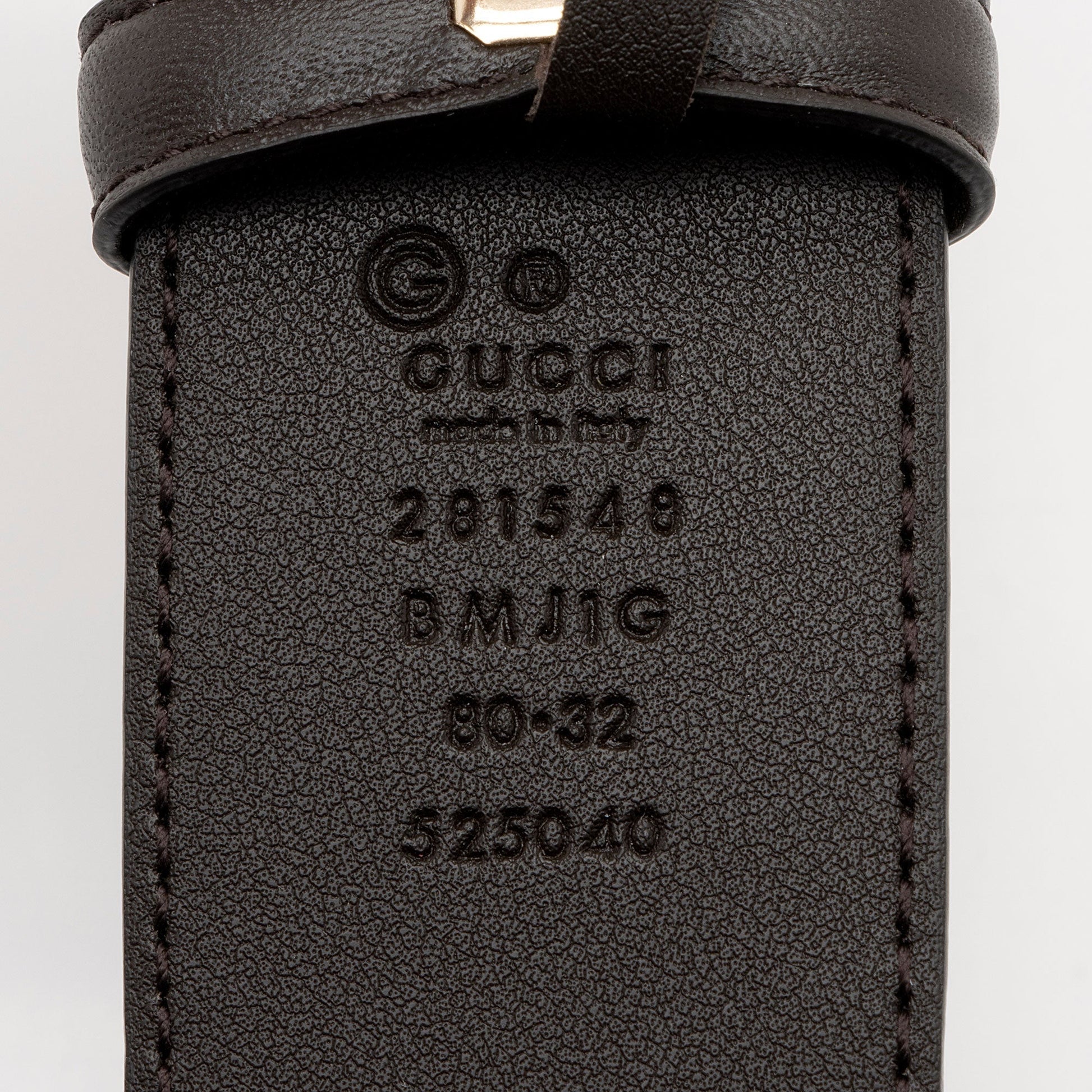 Gucci Microguccissima Belt - Size 32 Leather Brown Accessory