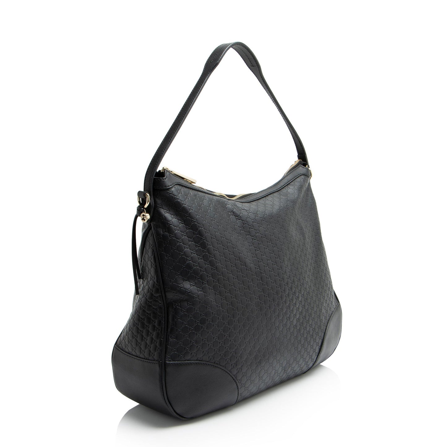 Gucci Microguccissima Bree Leather Black Large Shoulder Bag