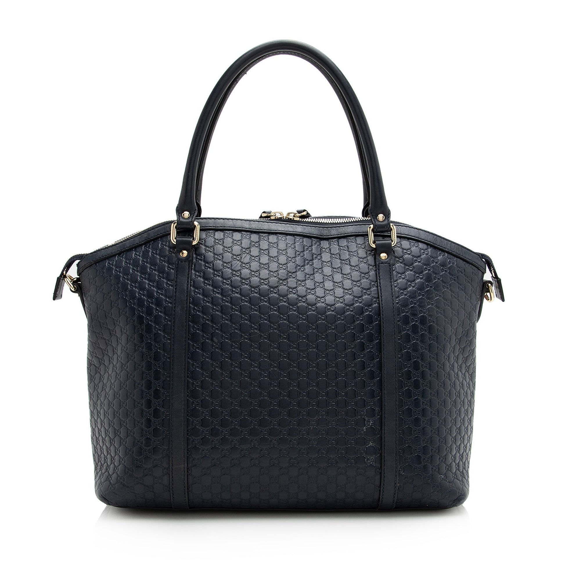 Gucci Microguccissima Dome SHF Leather Blue Medium Satchel Bag