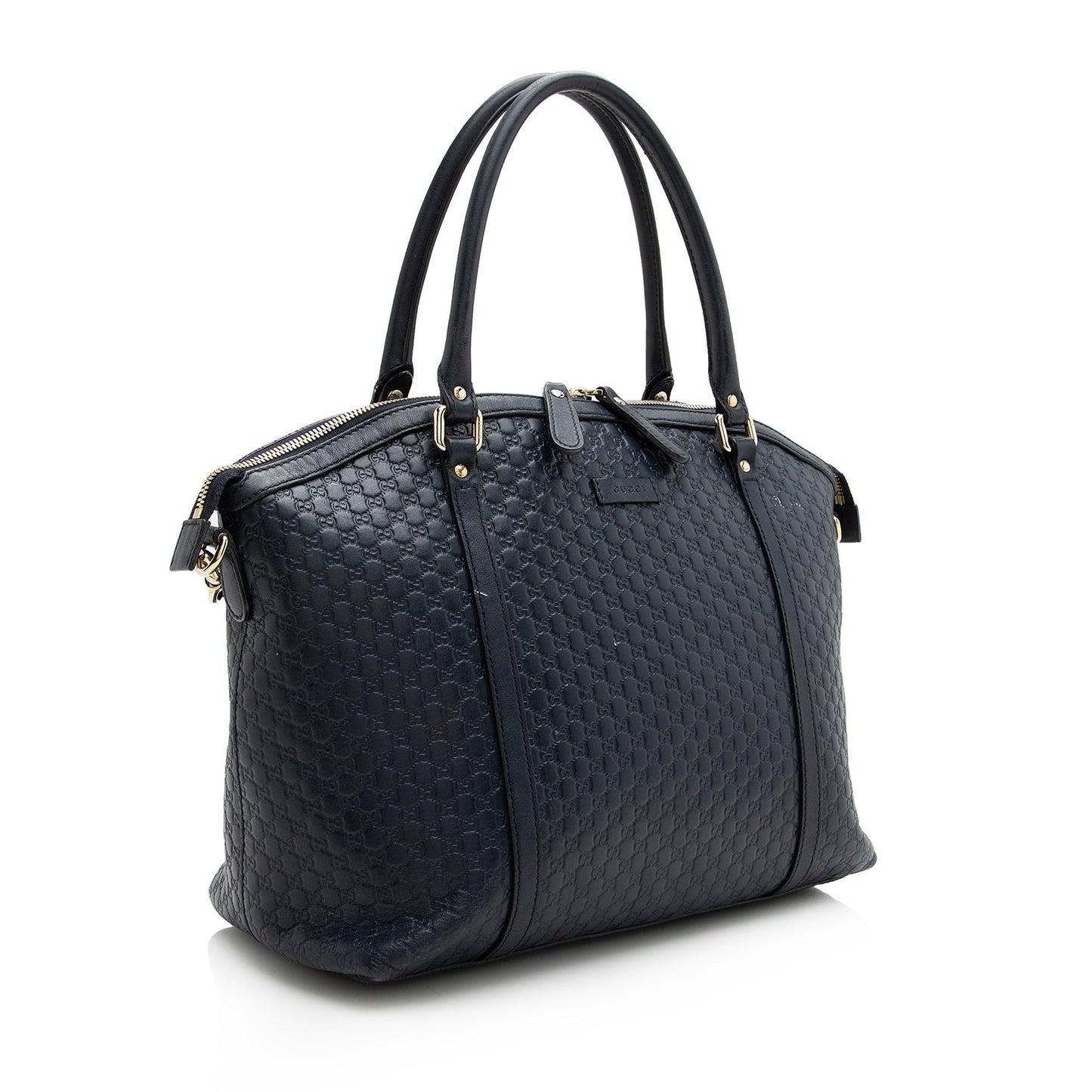 Gucci Microguccissima Dome SHF Leather Blue Medium Satchel Bag