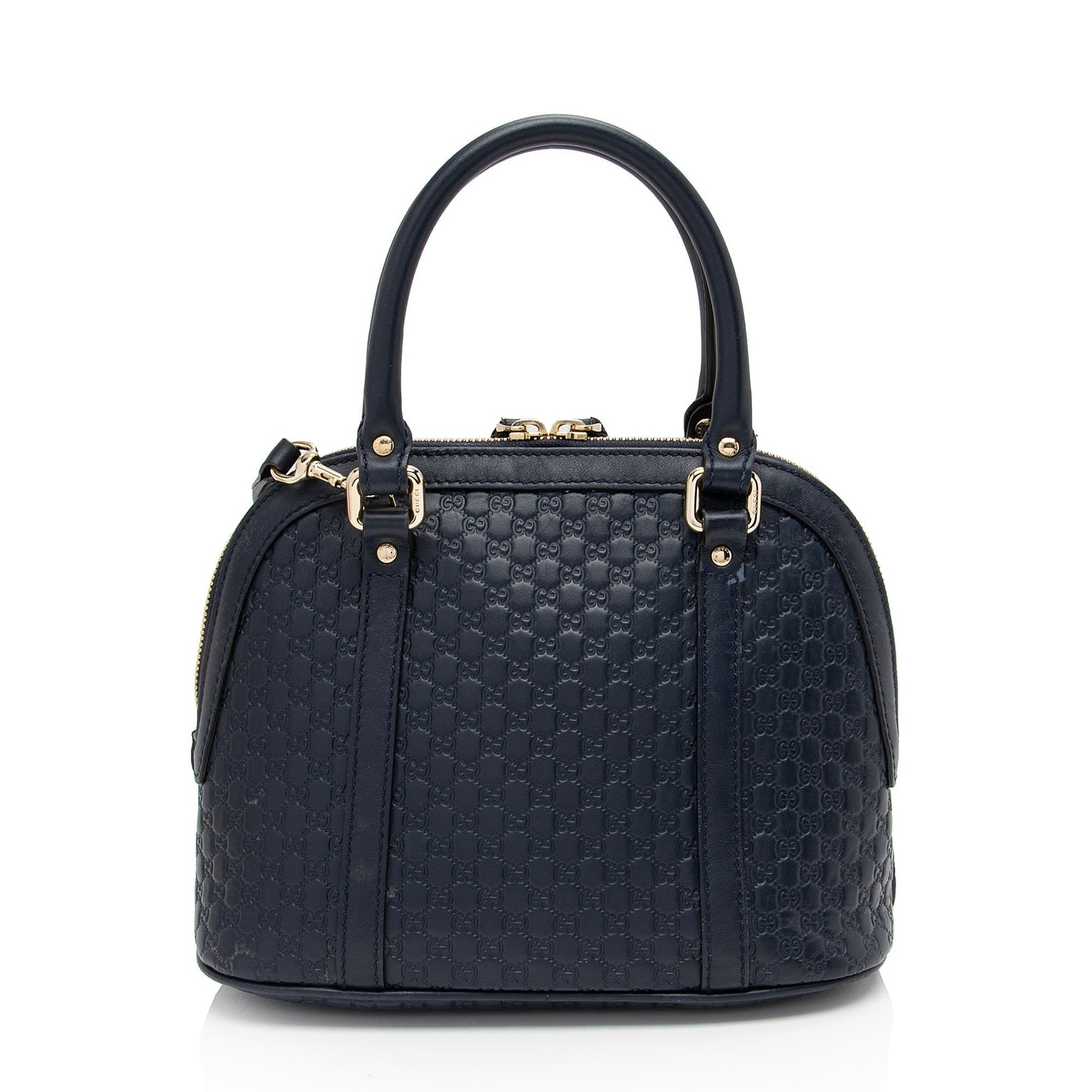 Gucci Microguccissima Dome SHF-CcWcTN Leather Blue Small Satchel Bag