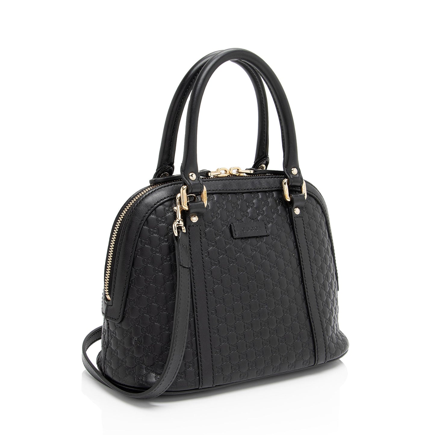 Gucci Microguccissima Dome SHF-54T71U Leather Black Small Satchel Bag