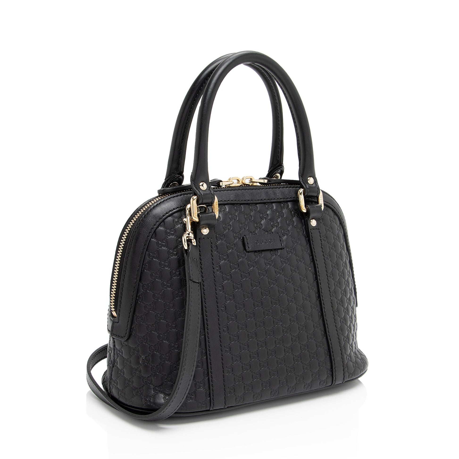 Gucci Microguccissima Dome SHF-54T71U Leather Black Small Satchel Bag