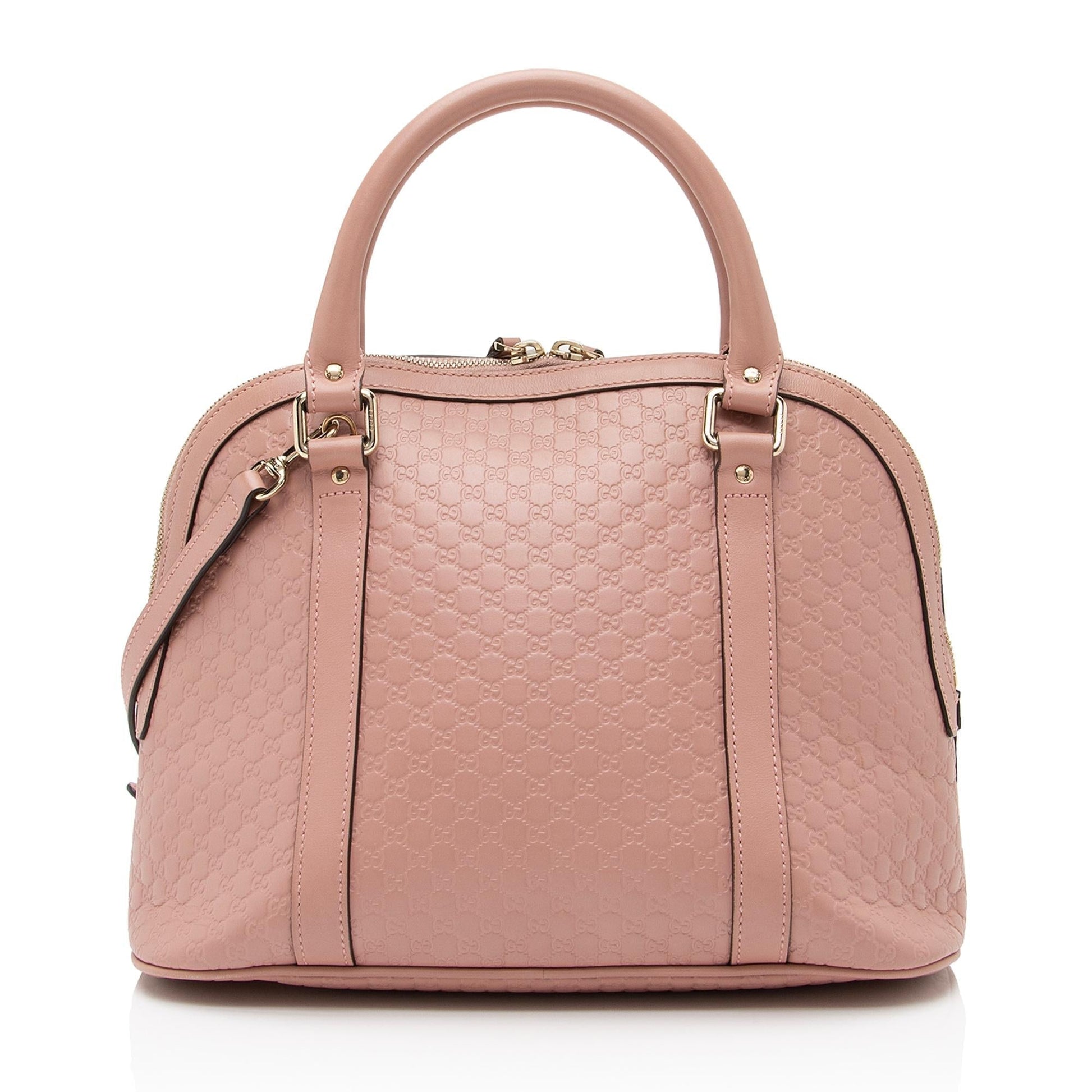 Gucci Microguccissima Dome Leather Pink Satchel Bag