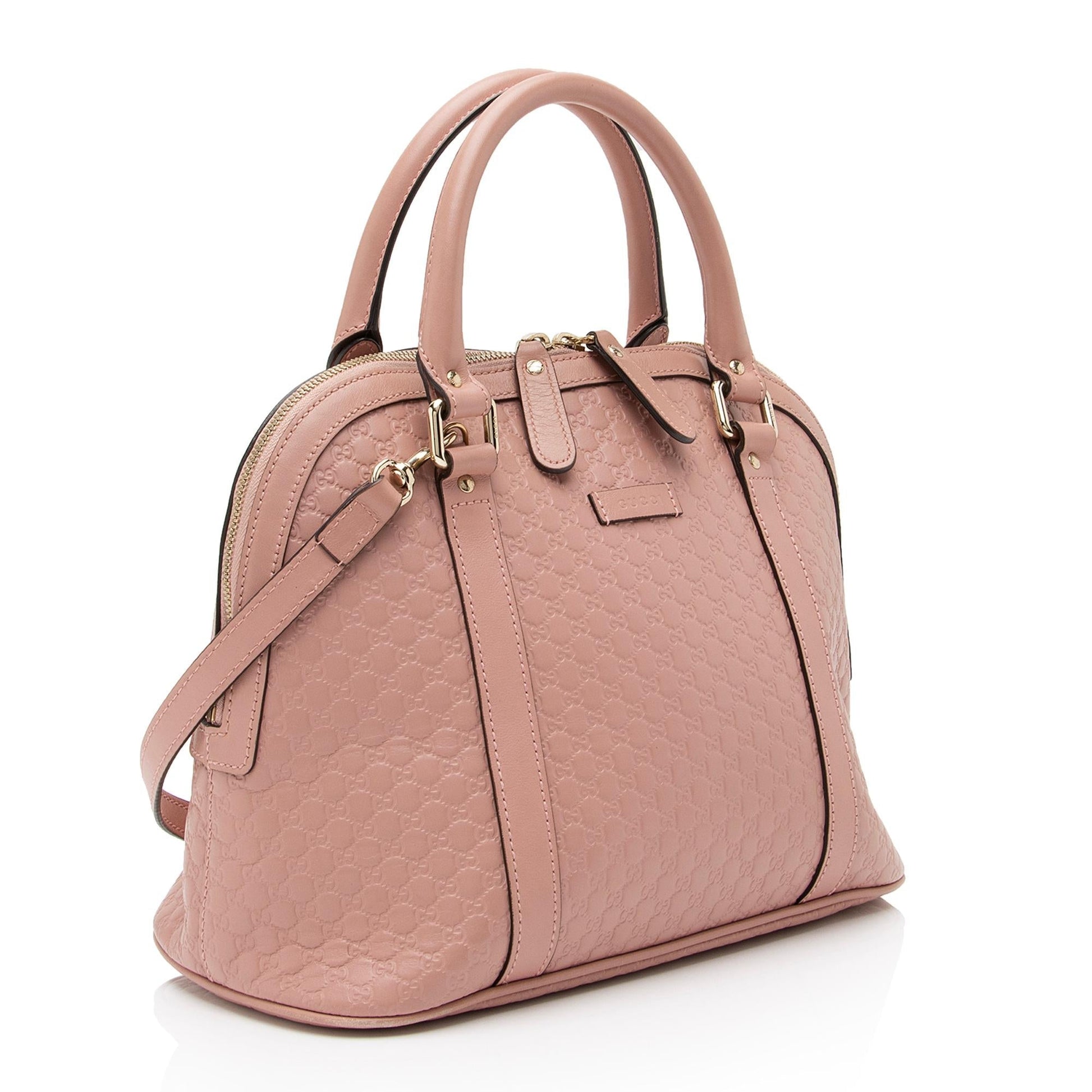 Gucci Microguccissima Dome Leather Pink Satchel Bag