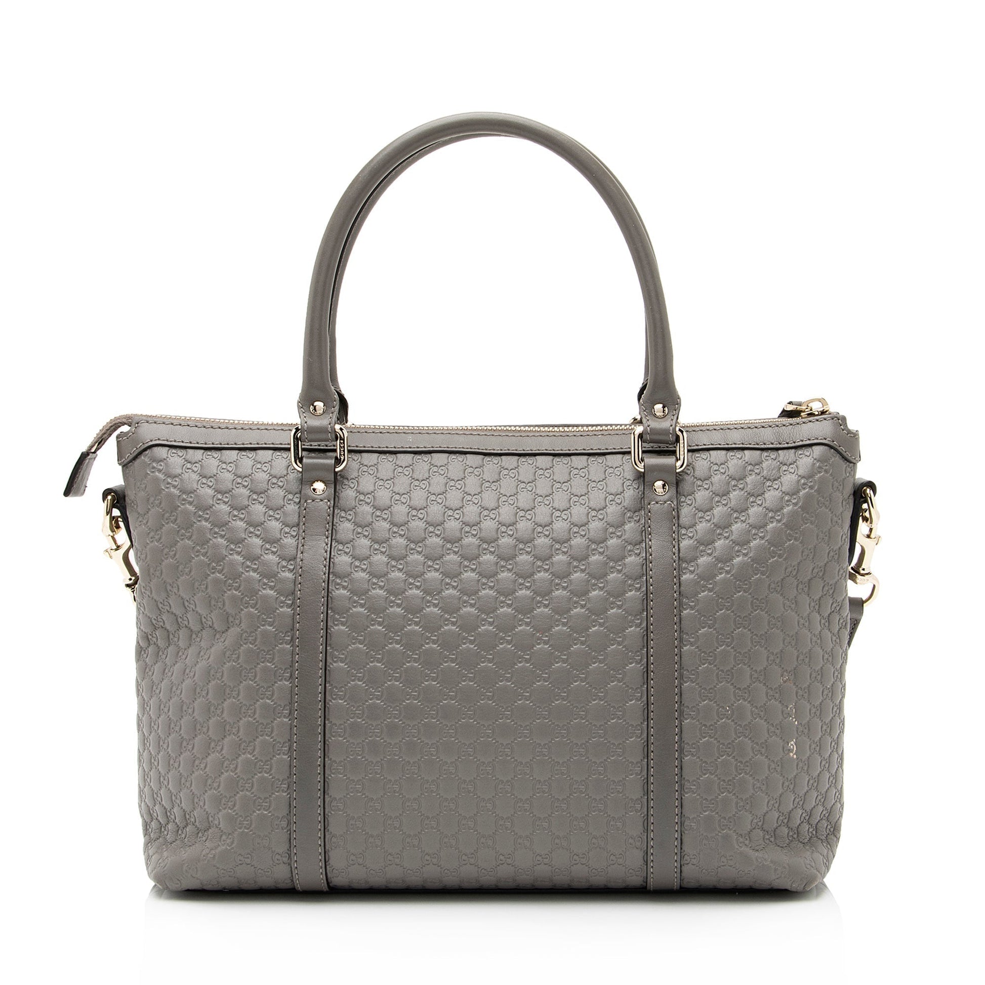 Gucci Microguccissima Joy Zip SHF Leather Grey Medium Tote Bag