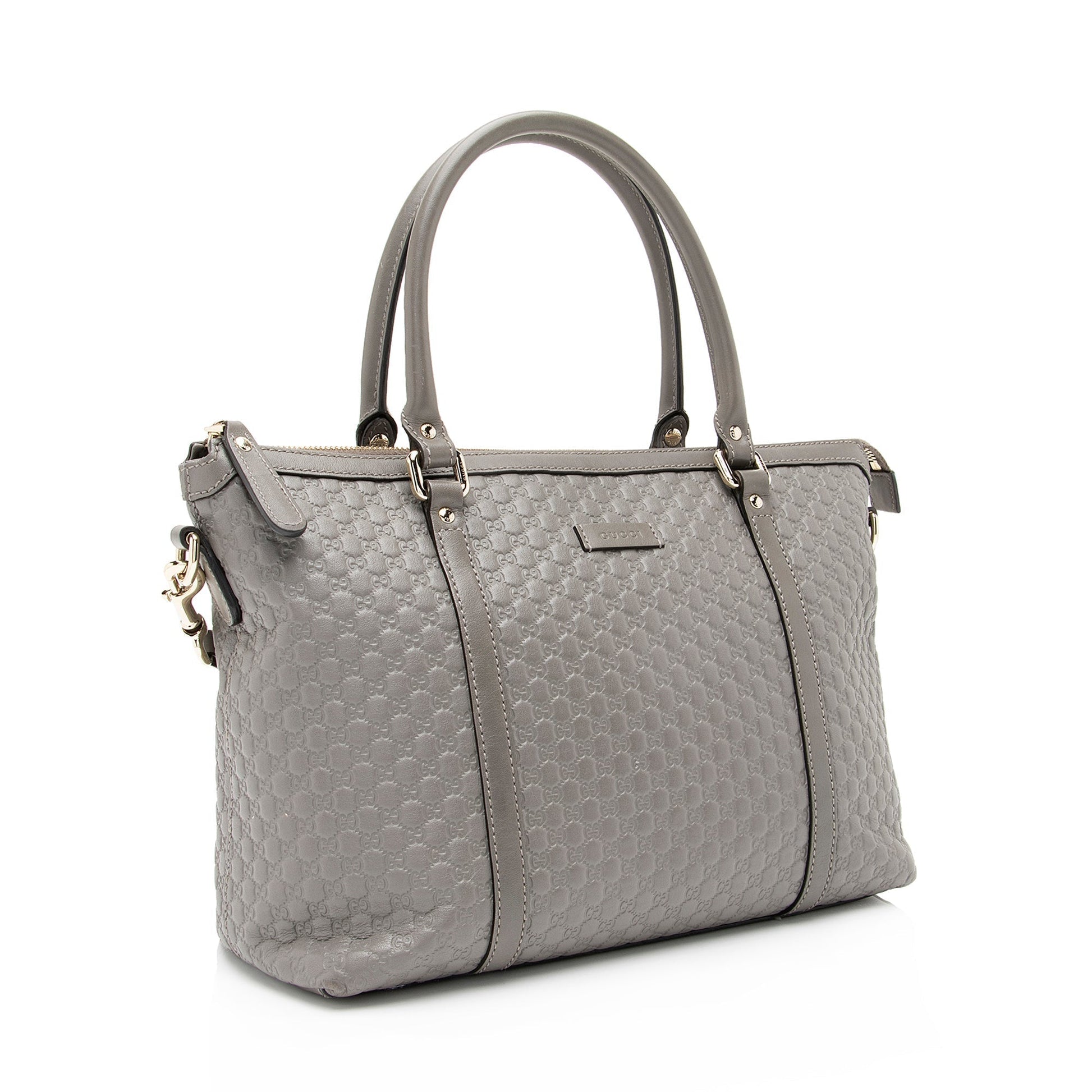 Gucci Microguccissima Joy Zip SHF Leather Grey Medium Tote Bag