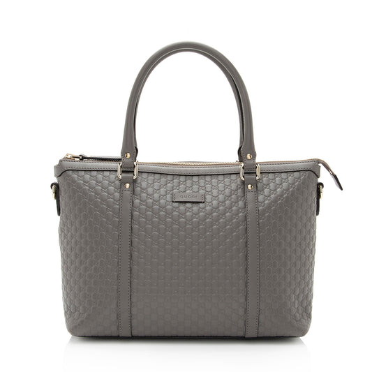 Gucci Microguccissima Joy Zip SHF-KKh5Fm Leather Grey Small Medium Tote Bag