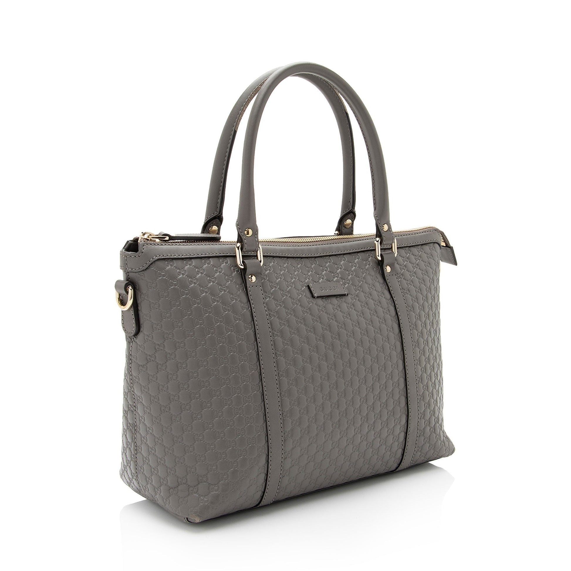 Gucci Microguccissima Joy Zip SHF-KKh5Fm Leather Grey Small Medium Tote Bag