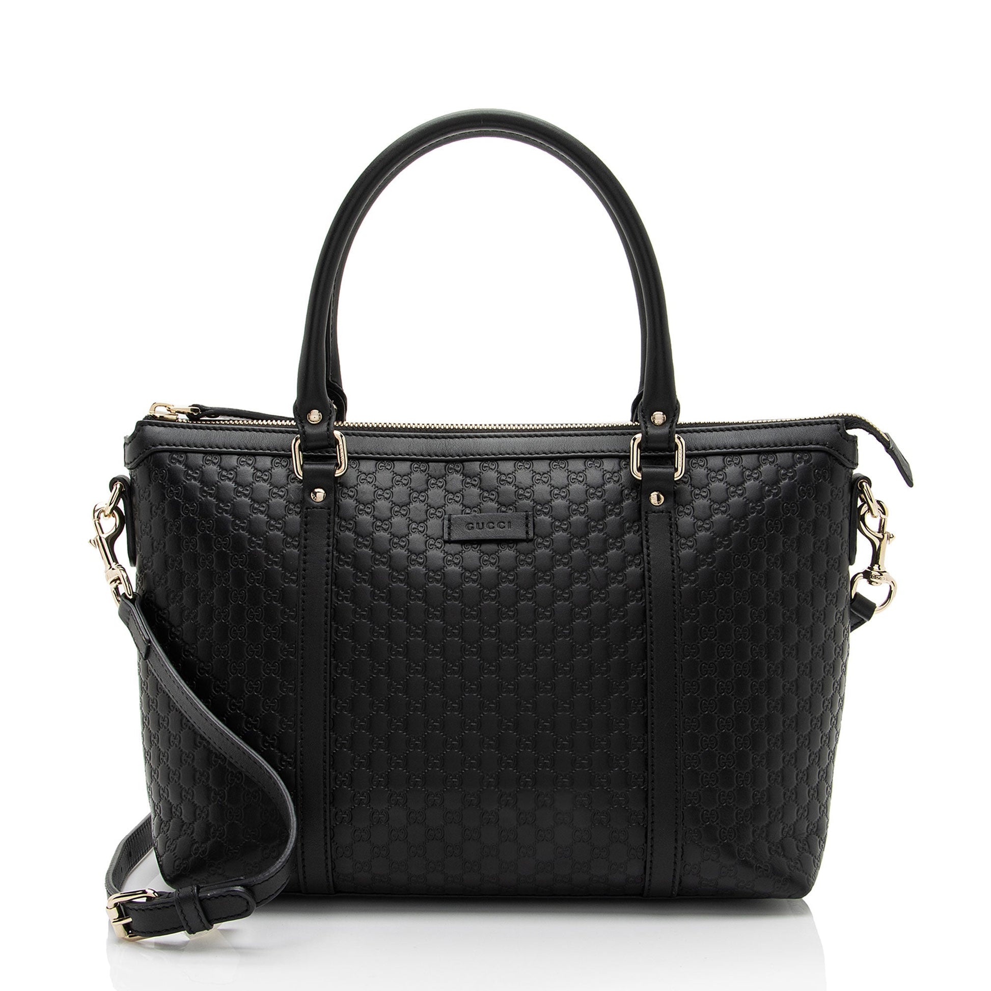 Gucci Microguccissima Joy Zip SHF-TjfjYX Leather Black Small Tote Bag