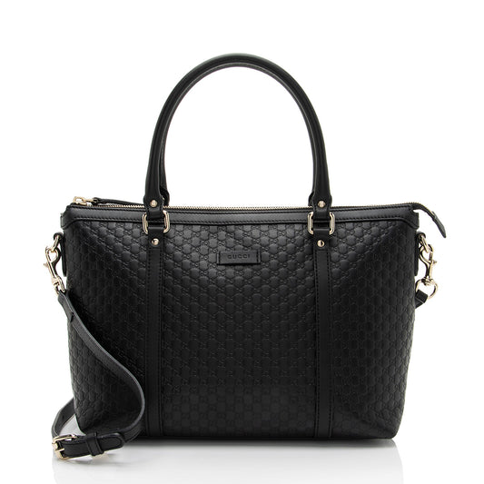 Gucci Microguccissima Joy Zip SHF-TjfjYX Leather Black Small Tote Bag