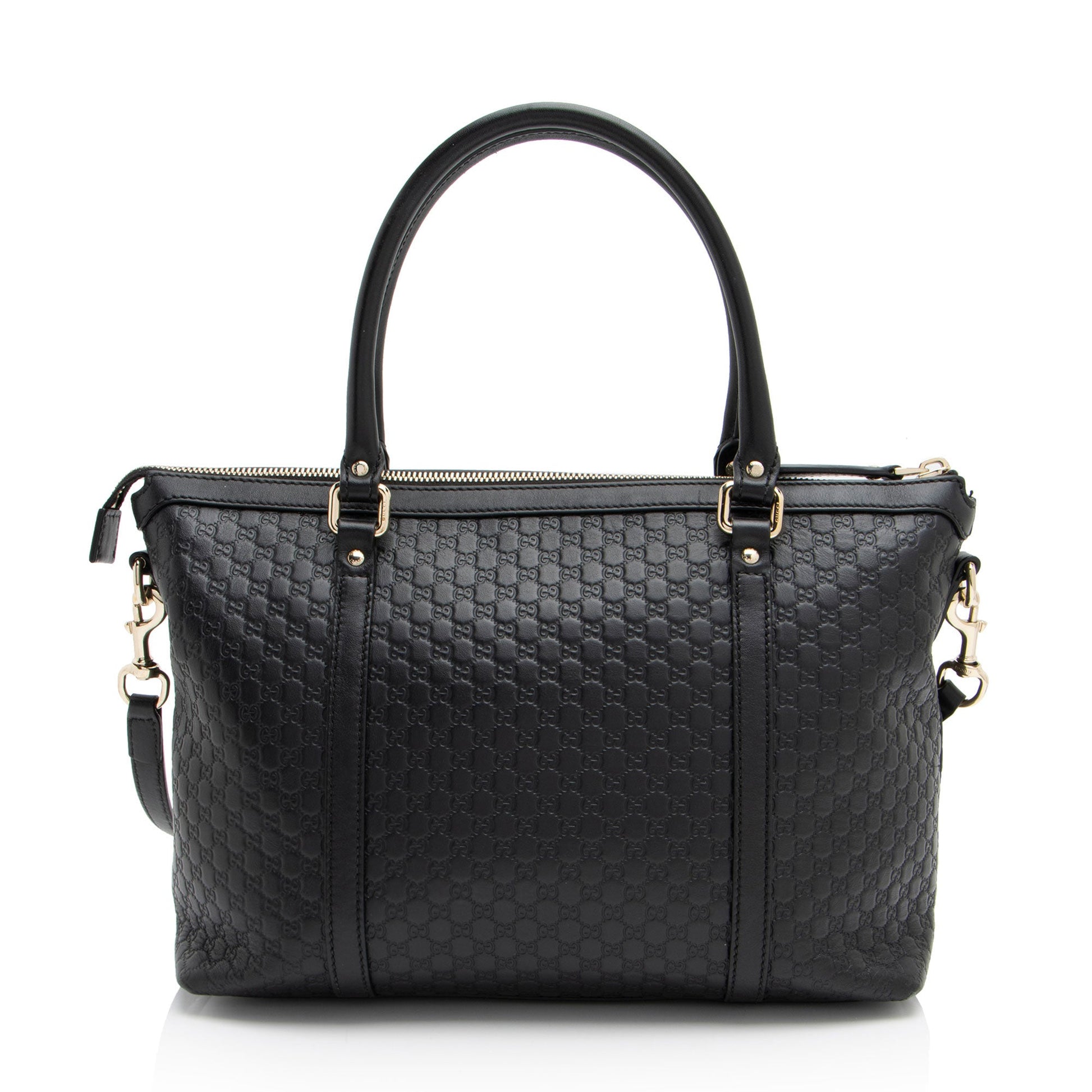 Gucci Microguccissima Joy Zip SHF-EjECwm Leather Black Small Tote Bag