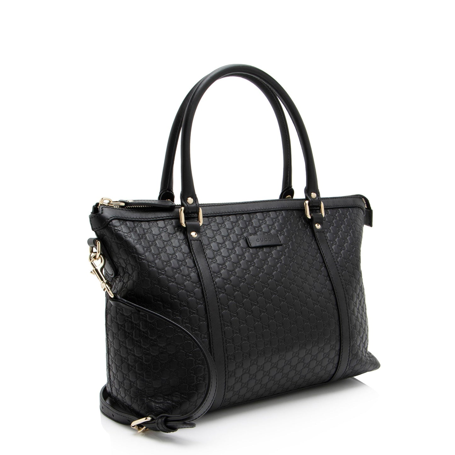 Gucci Microguccissima Joy Zip SHF-EjECwm Leather Black Small Tote Bag