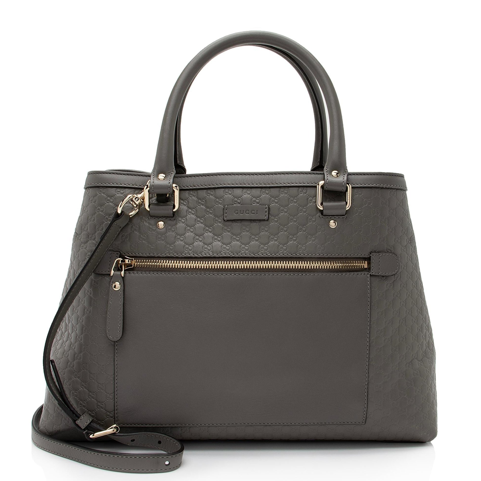 Gucci Microguccissima Soft SHF Leather Grey Medium Tote Bag