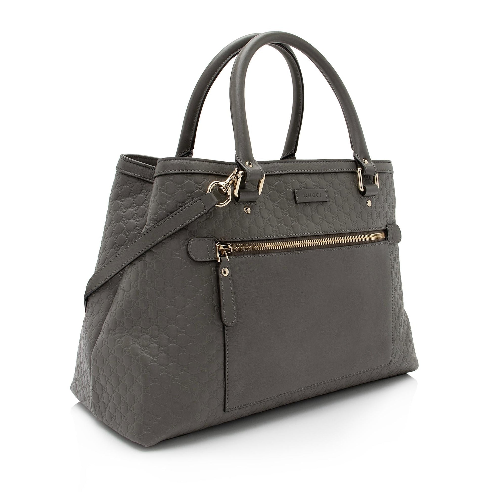 Gucci Microguccissima Soft SHF Leather Grey Medium Tote Bag