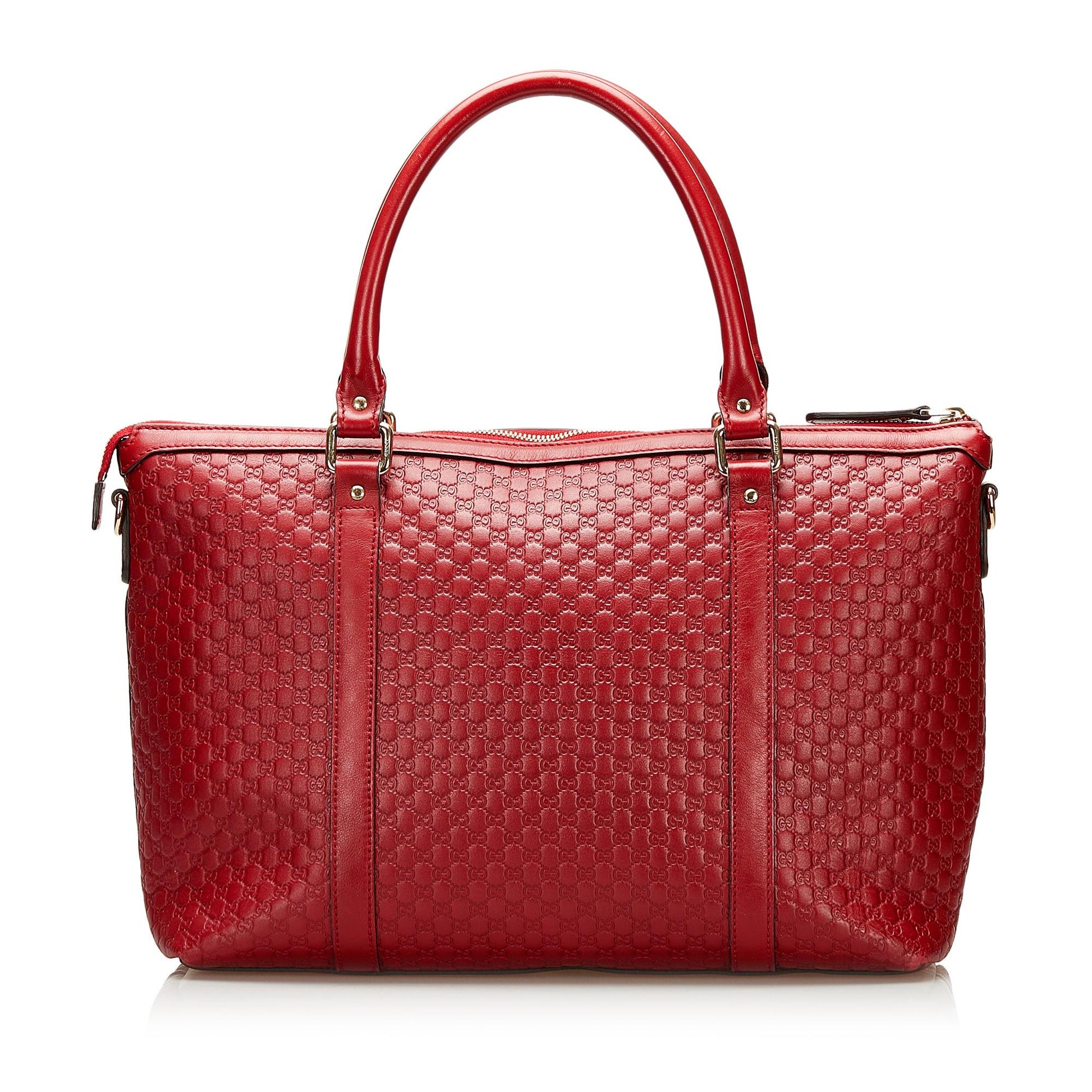 Gucci Microguccissima Margaux SHG Calf Red Satchel Bag