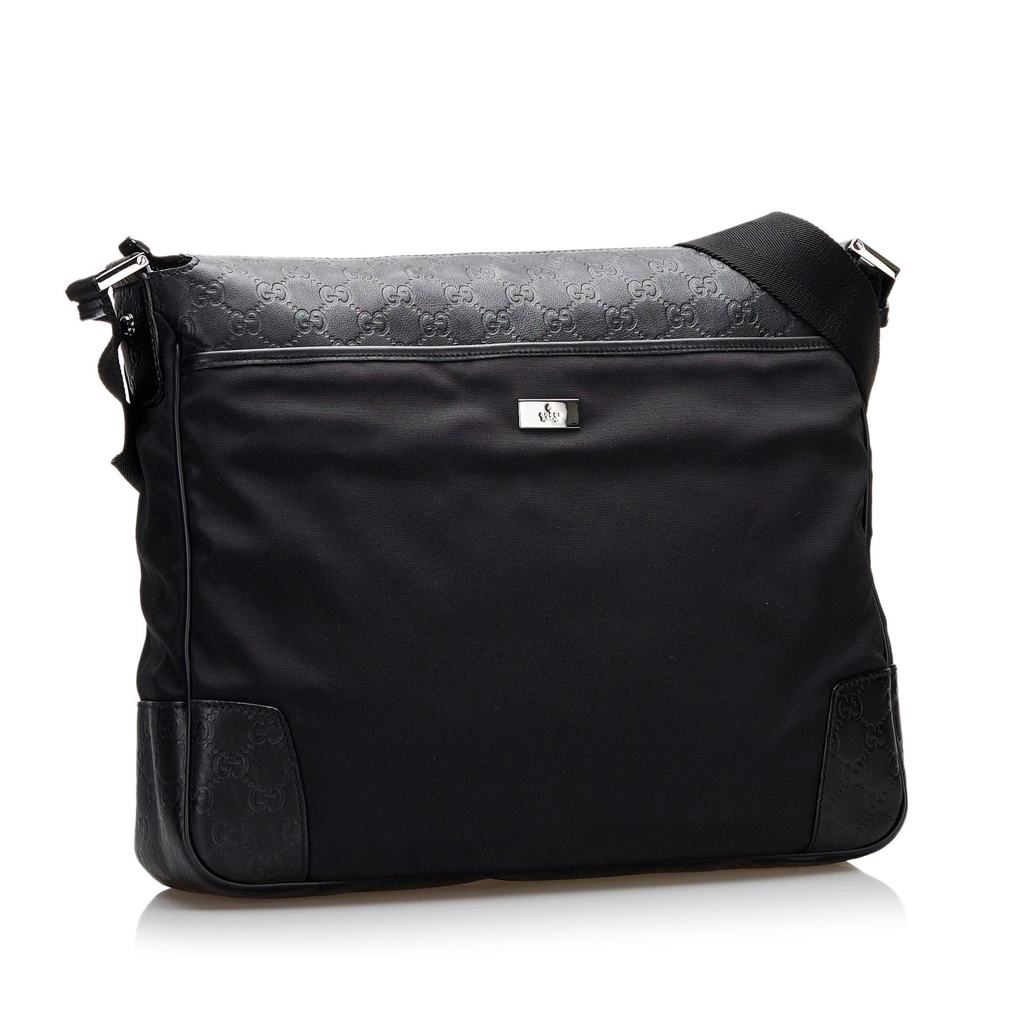 Gucci Microguccissima Messenger SHG Nylon Black Crossbody Bag