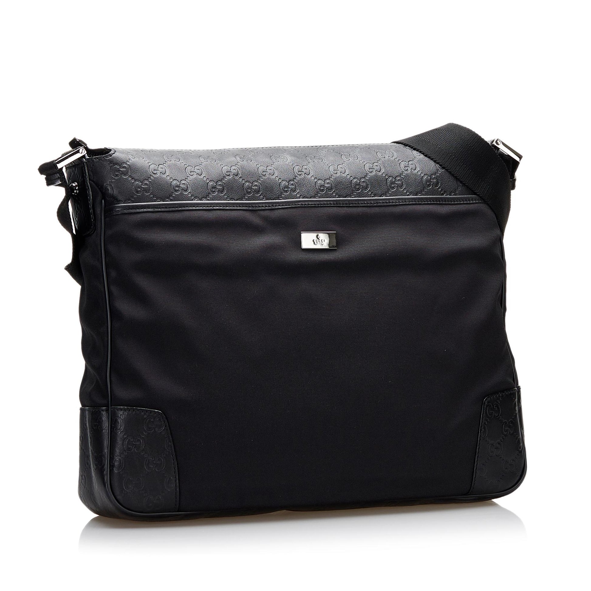 Gucci Microguccissima Messenger SHG Nylon Black Crossbody Bag