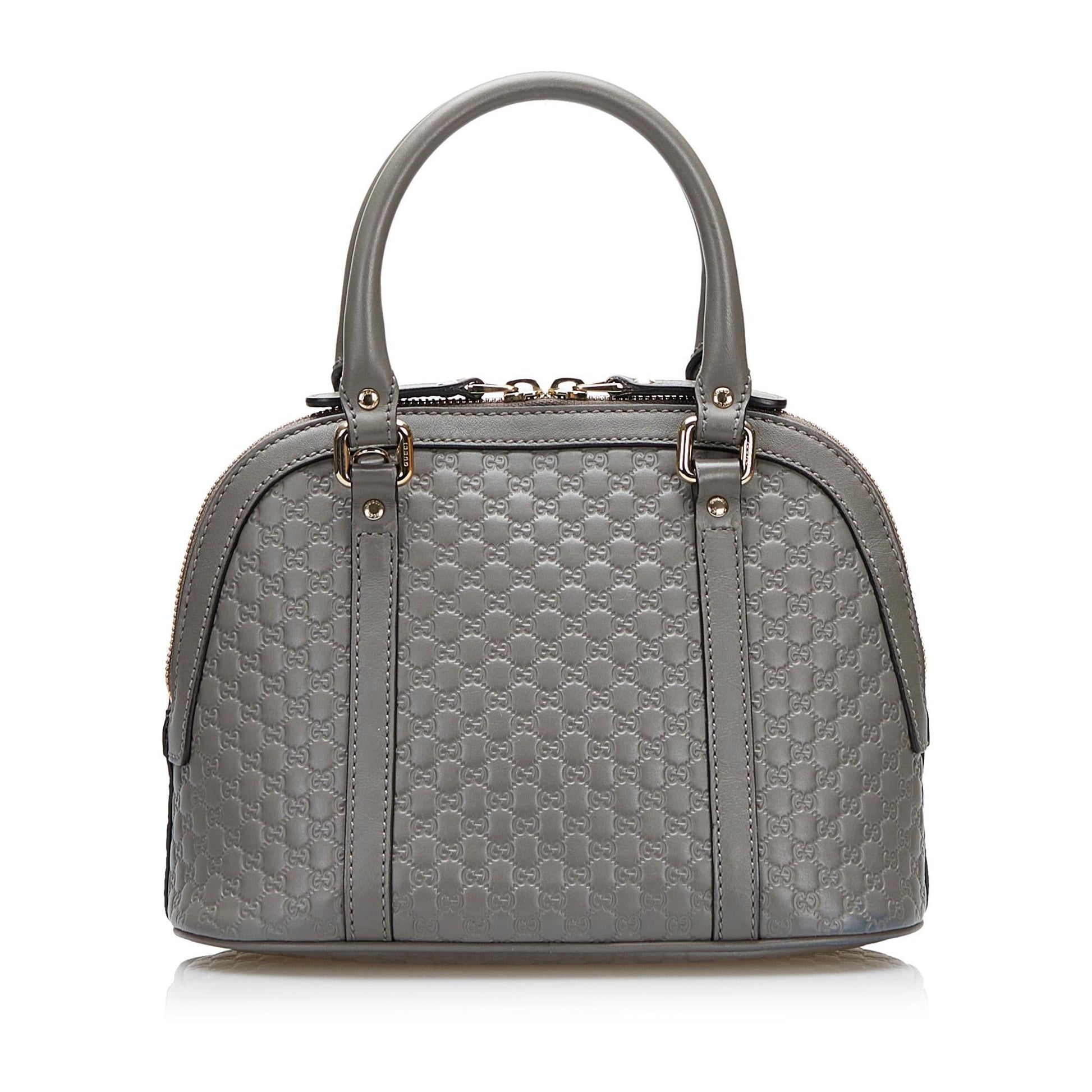 Gucci Microguccissima Dome SHG-MPIMWh Calf Grey Mini Satchel Bag