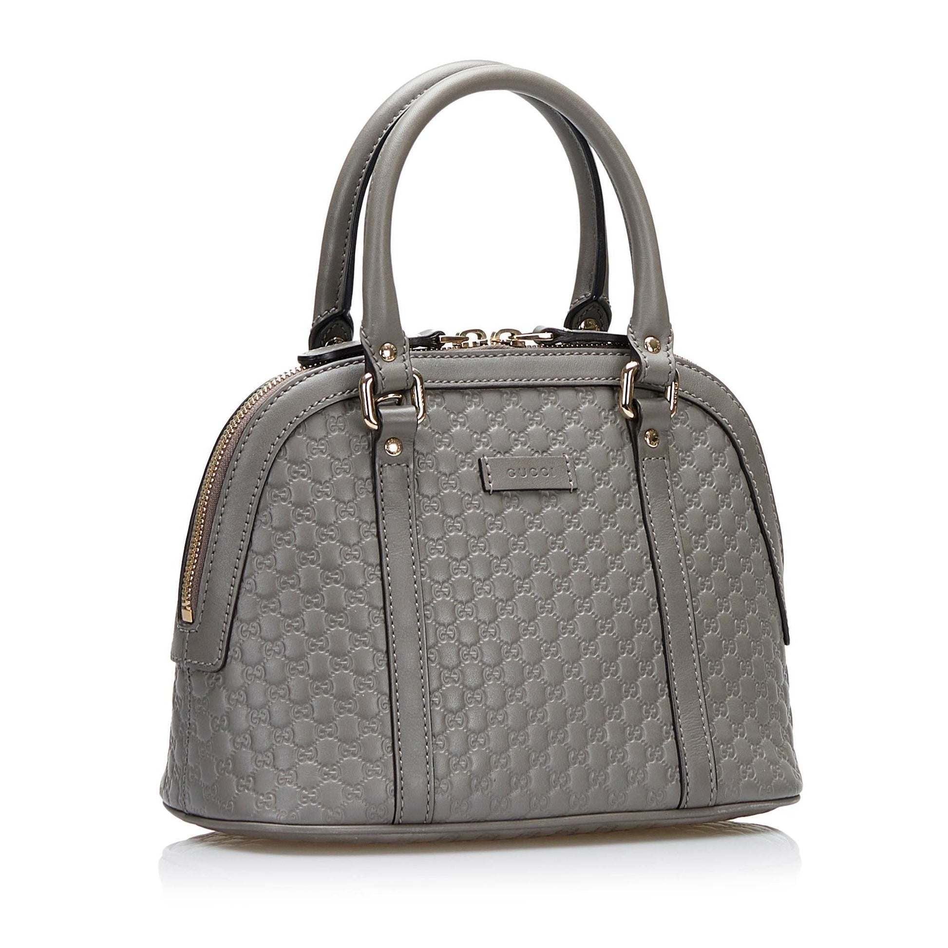 Gucci Microguccissima Dome SHG-MPIMWh Calf Grey Mini Satchel Bag