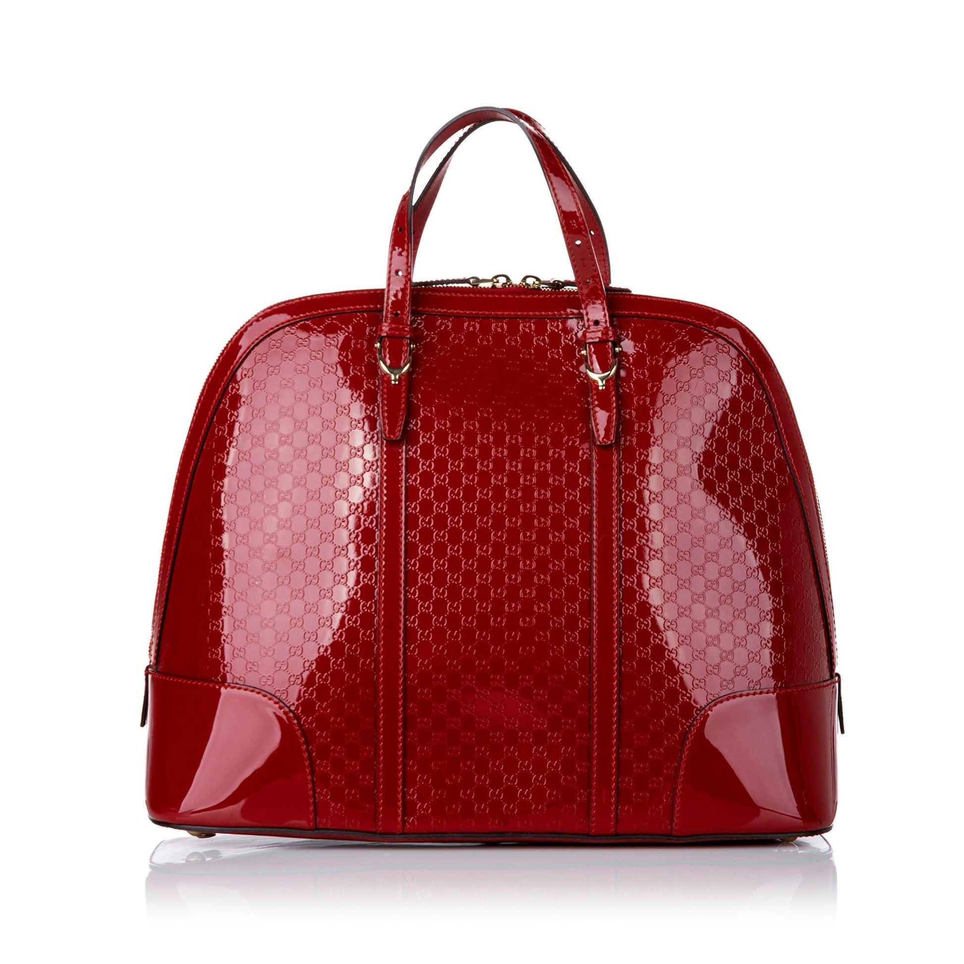 Gucci Microguccissima Nice SHG Leather Patent Red Satchel Bag