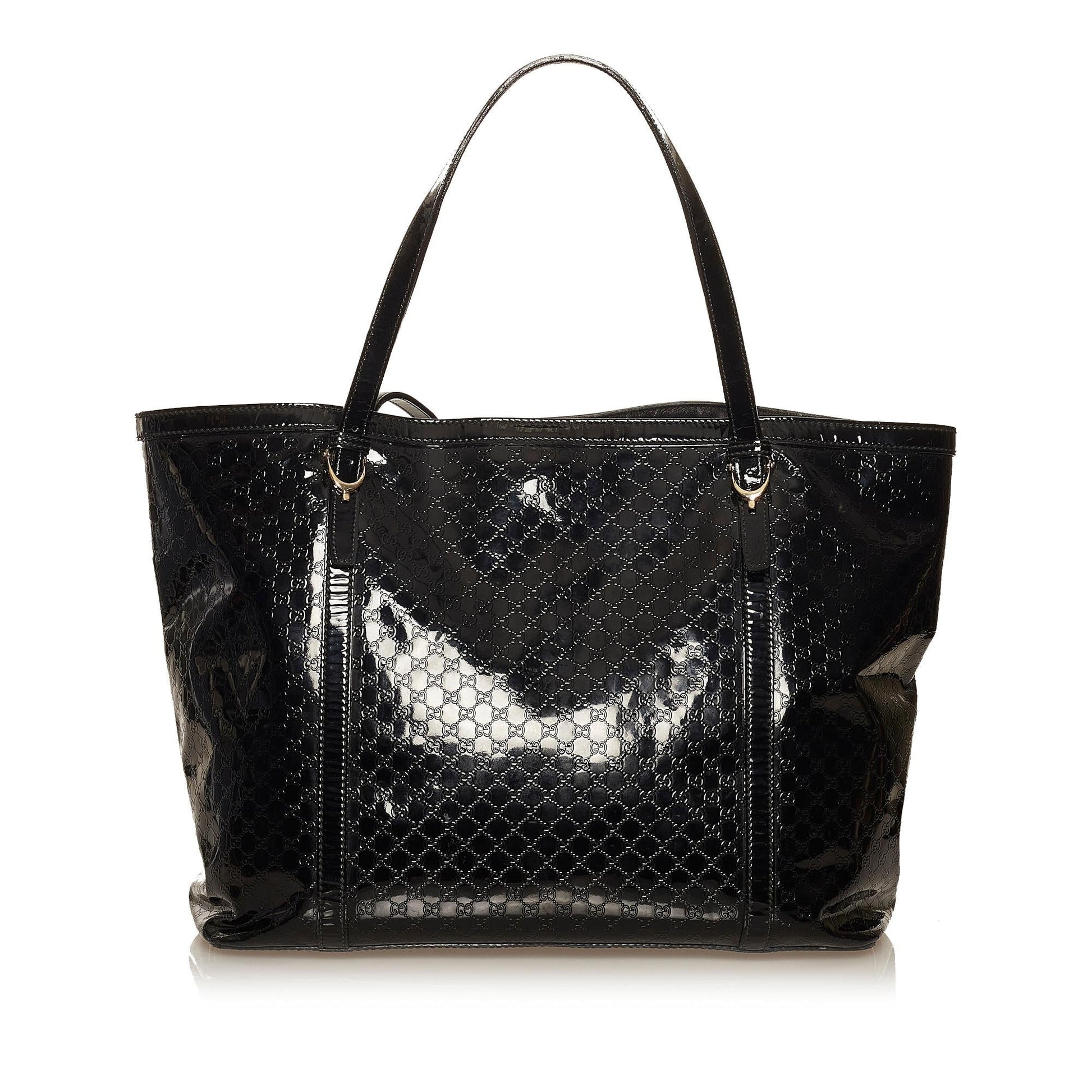 Gucci Microguccissima Nice SHG Leather Patent Black Tote Bag Bag Shg